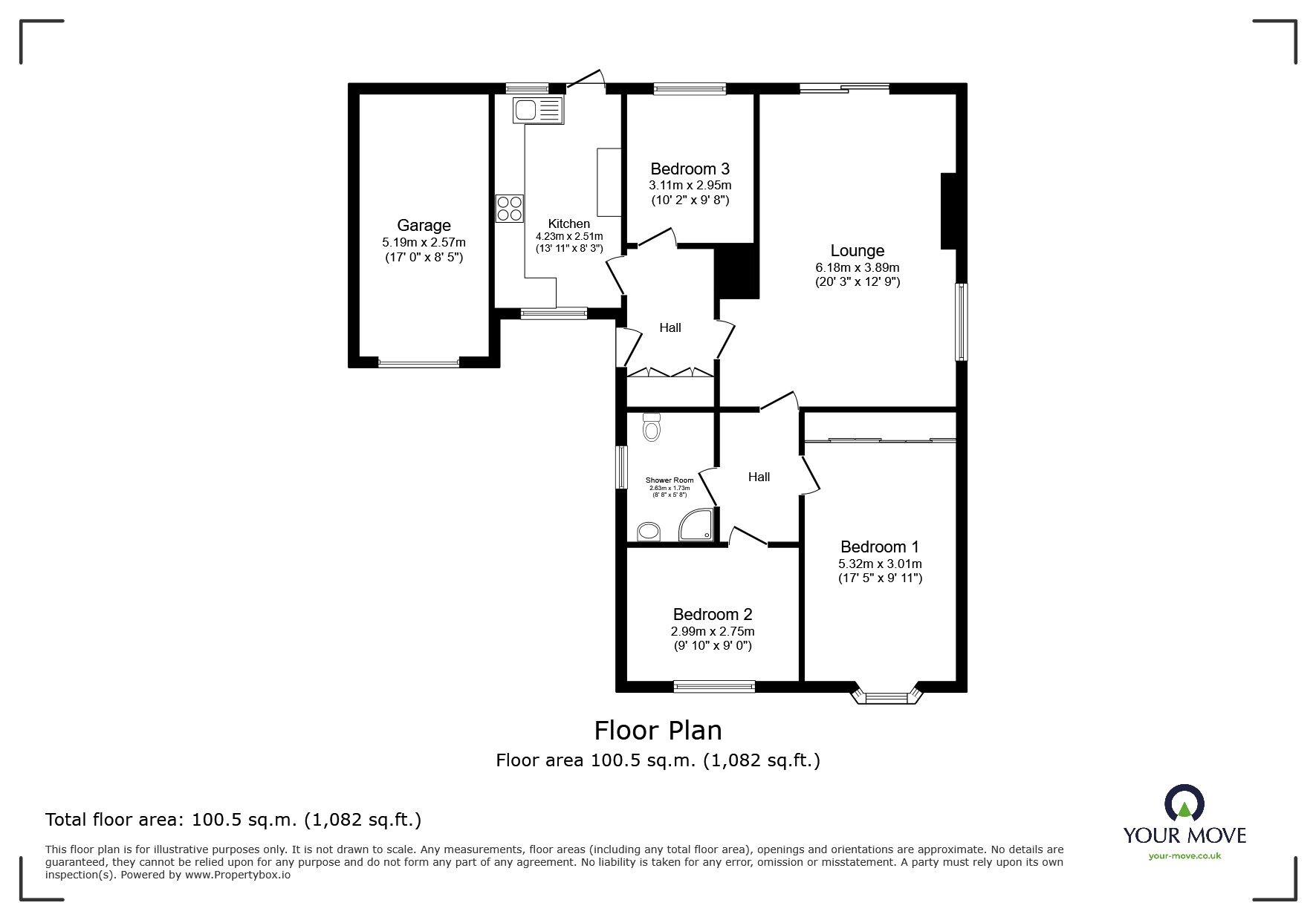 Floorplan of 3 bedroom Detached Bungalow for sale, Lavender Close, Lincoln, Lincolnshire, LN5