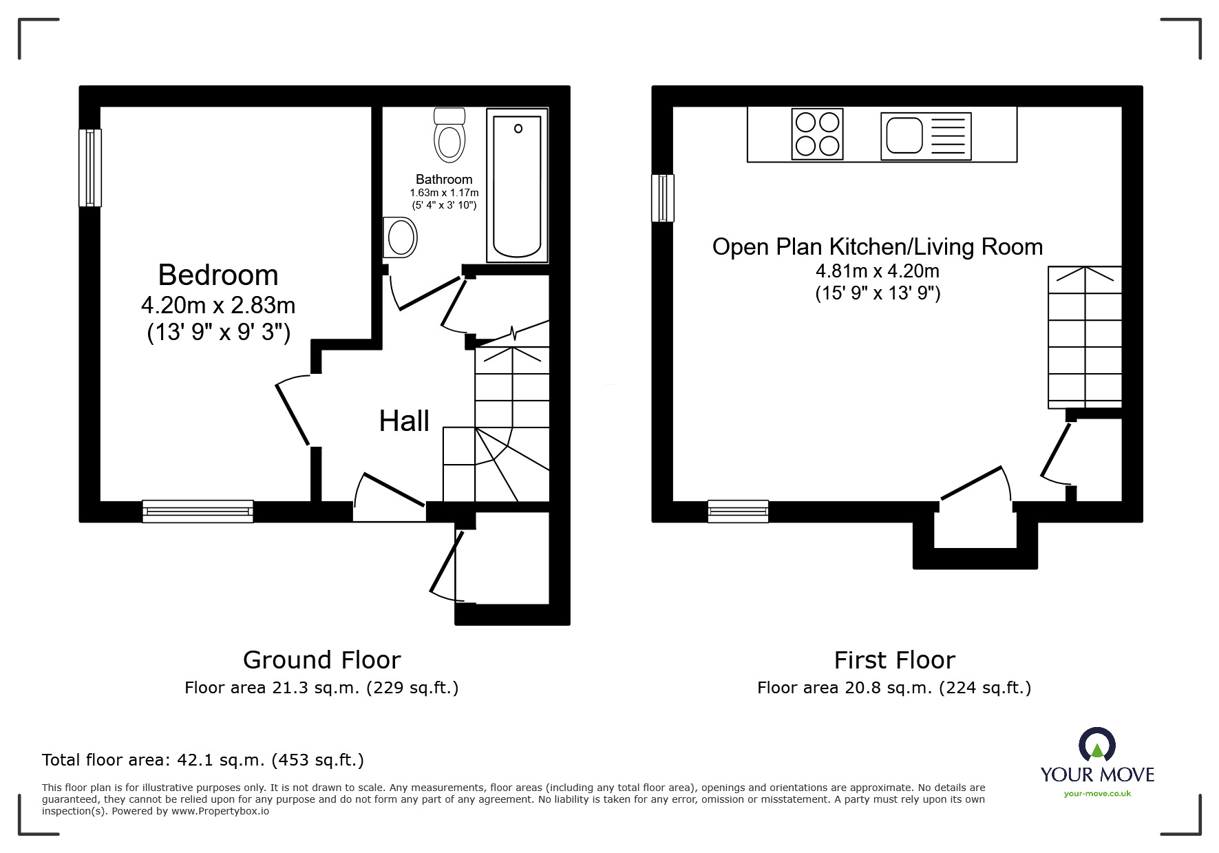 Floorplan of 1 bedroom End Terrace House for sale, Magnus Court, North Hykeham, Lincolnshire, LN6