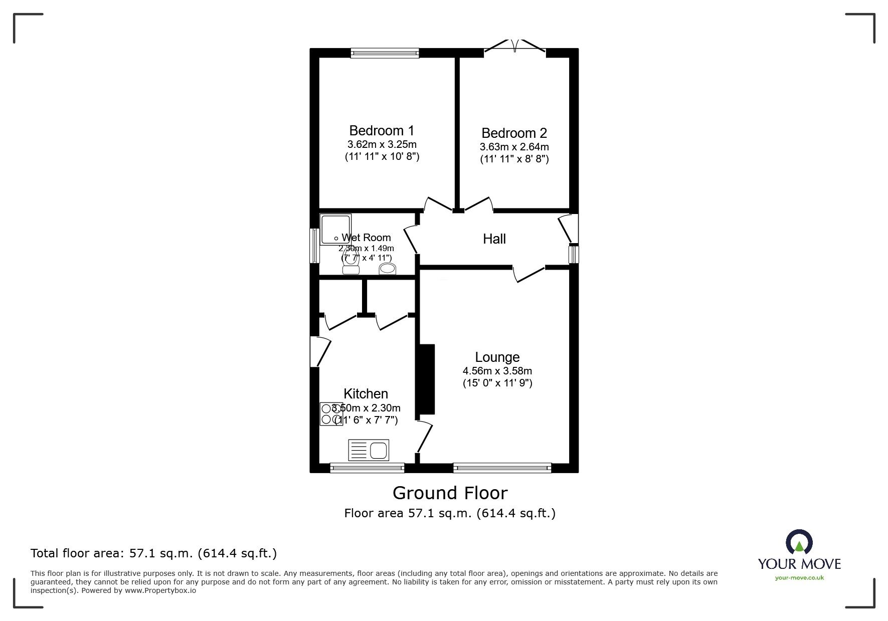 Floorplan of 2 bedroom Detached Bungalow for sale, St. Clements Road, North Hykeham, Lincolnshire, LN6