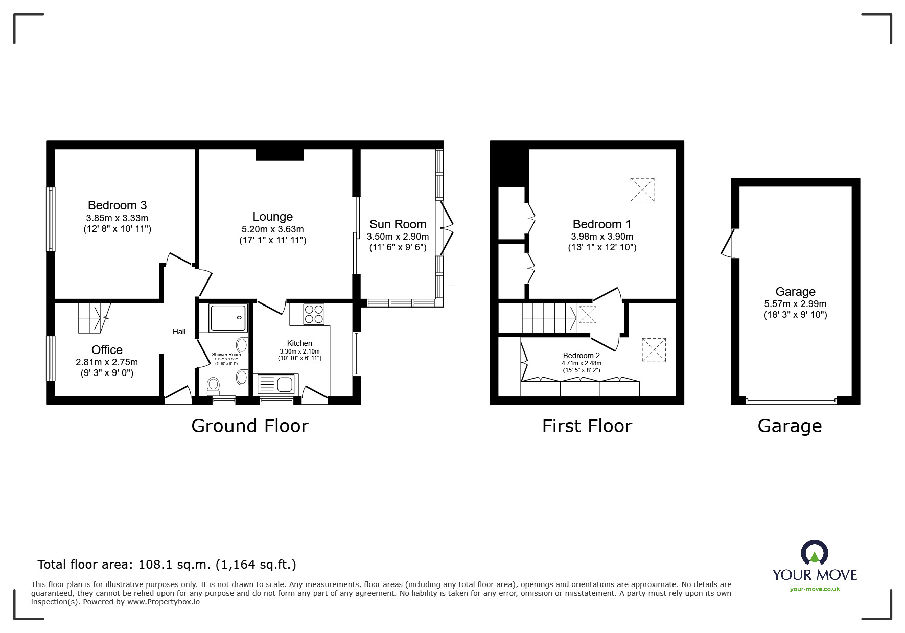 Floorplan of 3 bedroom Semi Detached House for sale, Matlock Drive, North Hykeham, Lincolnshire, LN6
