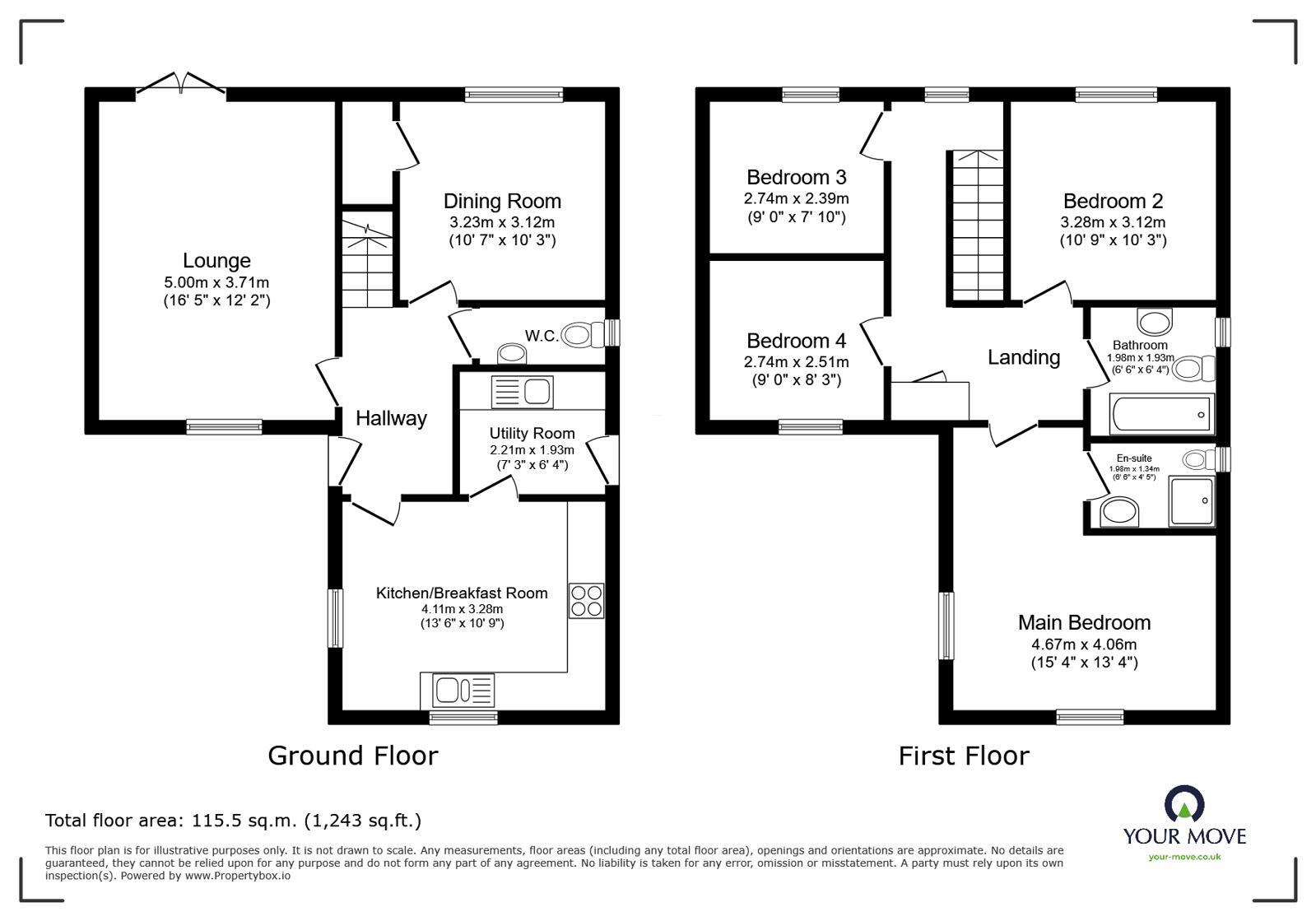 Floorplan of 4 bedroom Detached House for sale, Post Mill Close, North Hykeham, Lincolnshire, LN6