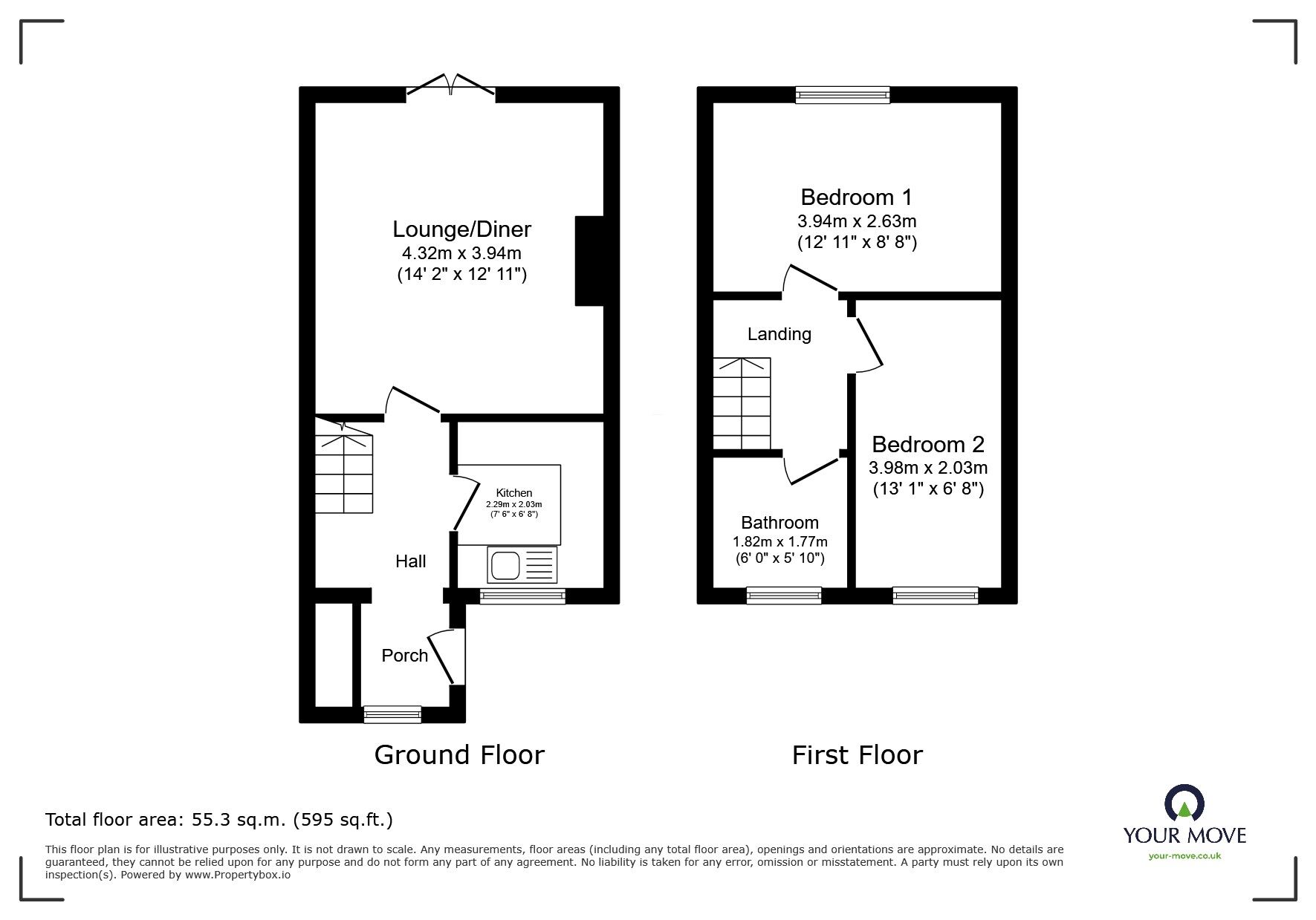 Floorplan of 2 bedroom Mid Terrace House for sale, Coleraine Close, Lincoln, Lincolnshire, LN5