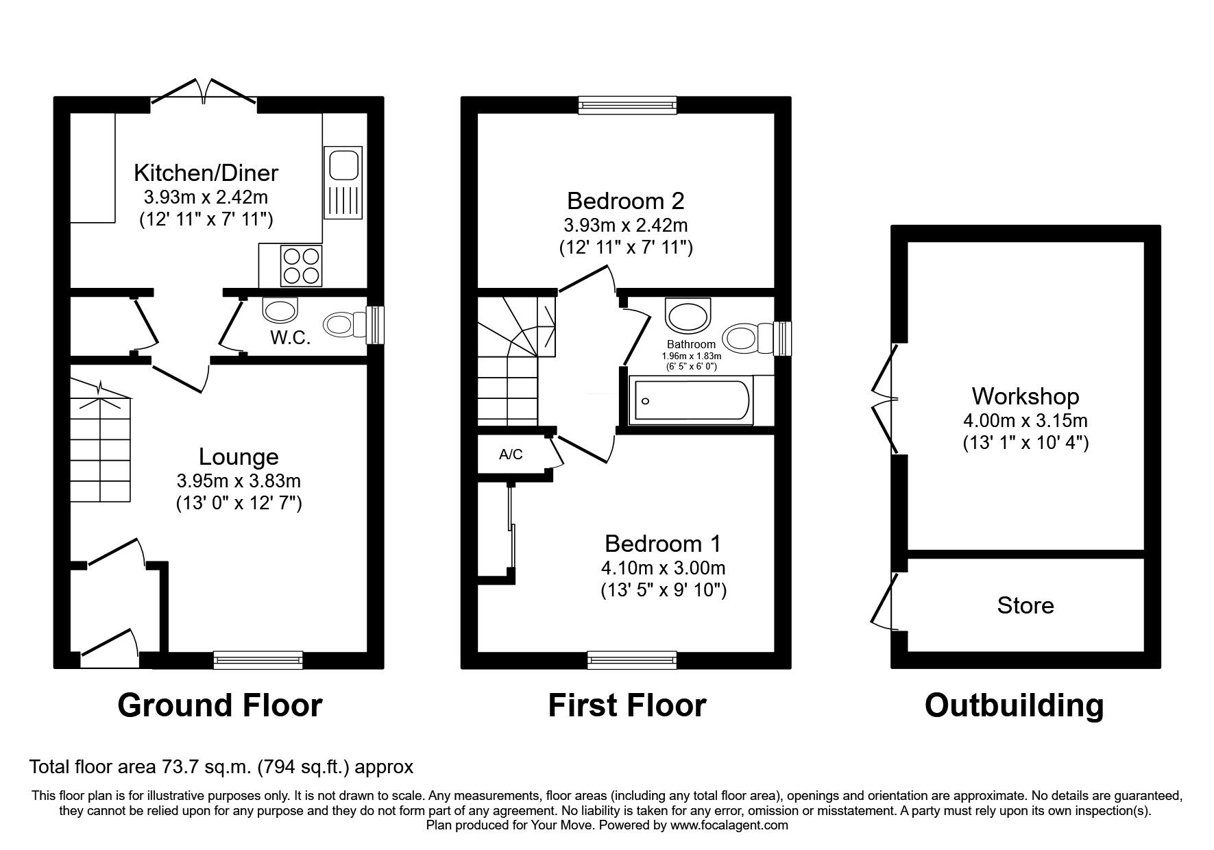 Floorplan of 2 bedroom End Terrace House for sale, Tacitus Way, North Hykeham, Lincoln, LN6