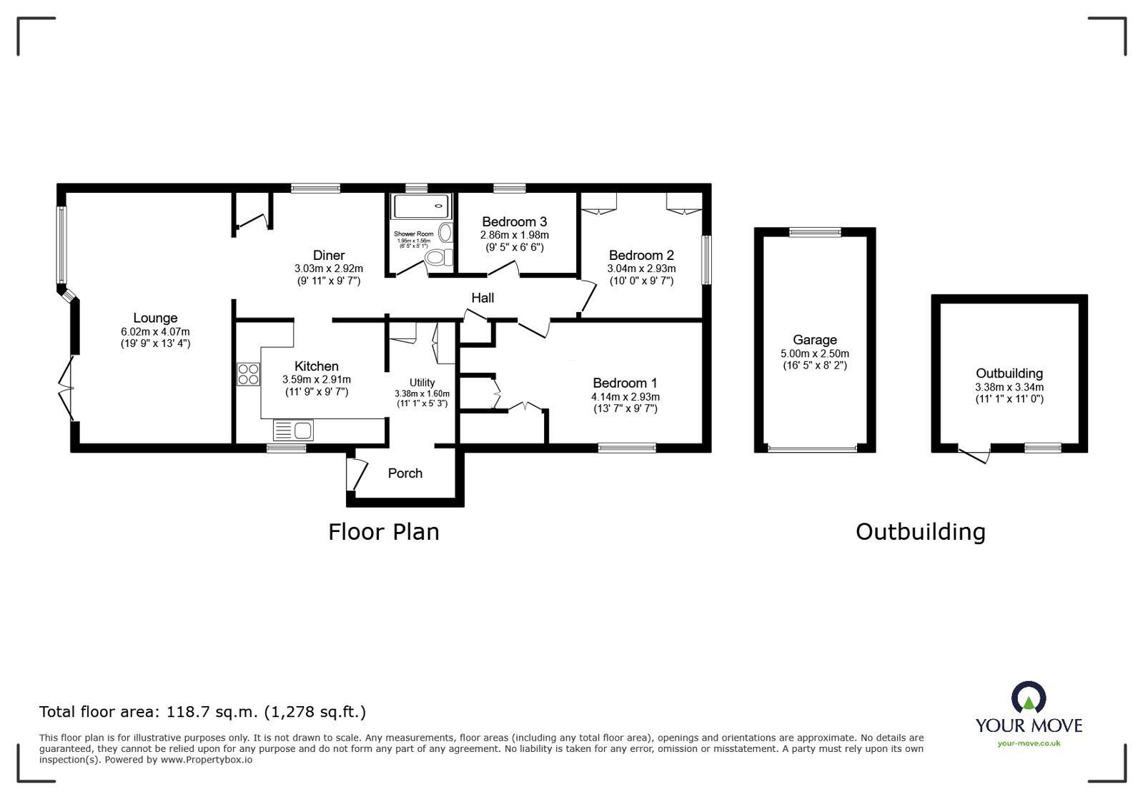 Floorplan of 3 bedroom Detached Property for sale, Stone Valley Court, Waddington, Lincolnshire, LN5