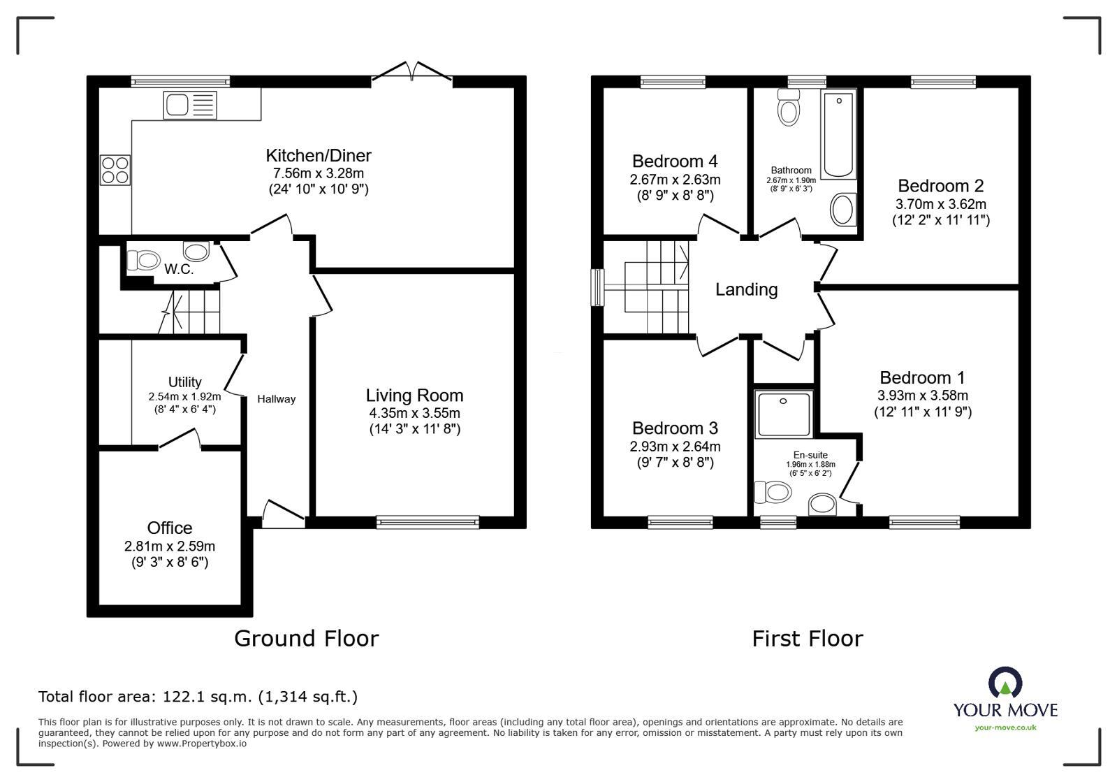 Floorplan of 4 bedroom Detached House for sale, Ferrous Way, North Hykeham, Lincolnshire, LN6