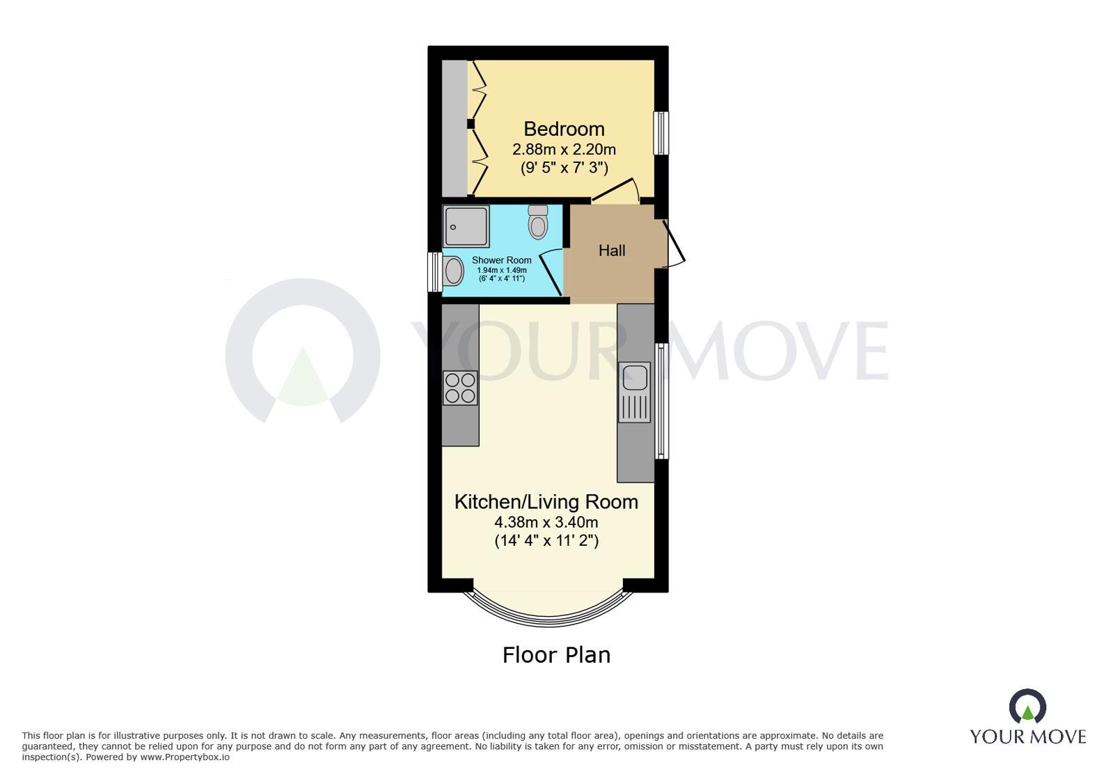 Floorplan of 1 bedroom Park Home Property for sale, Ambleside Park, North Hykeham, Lincolnshire, LN6