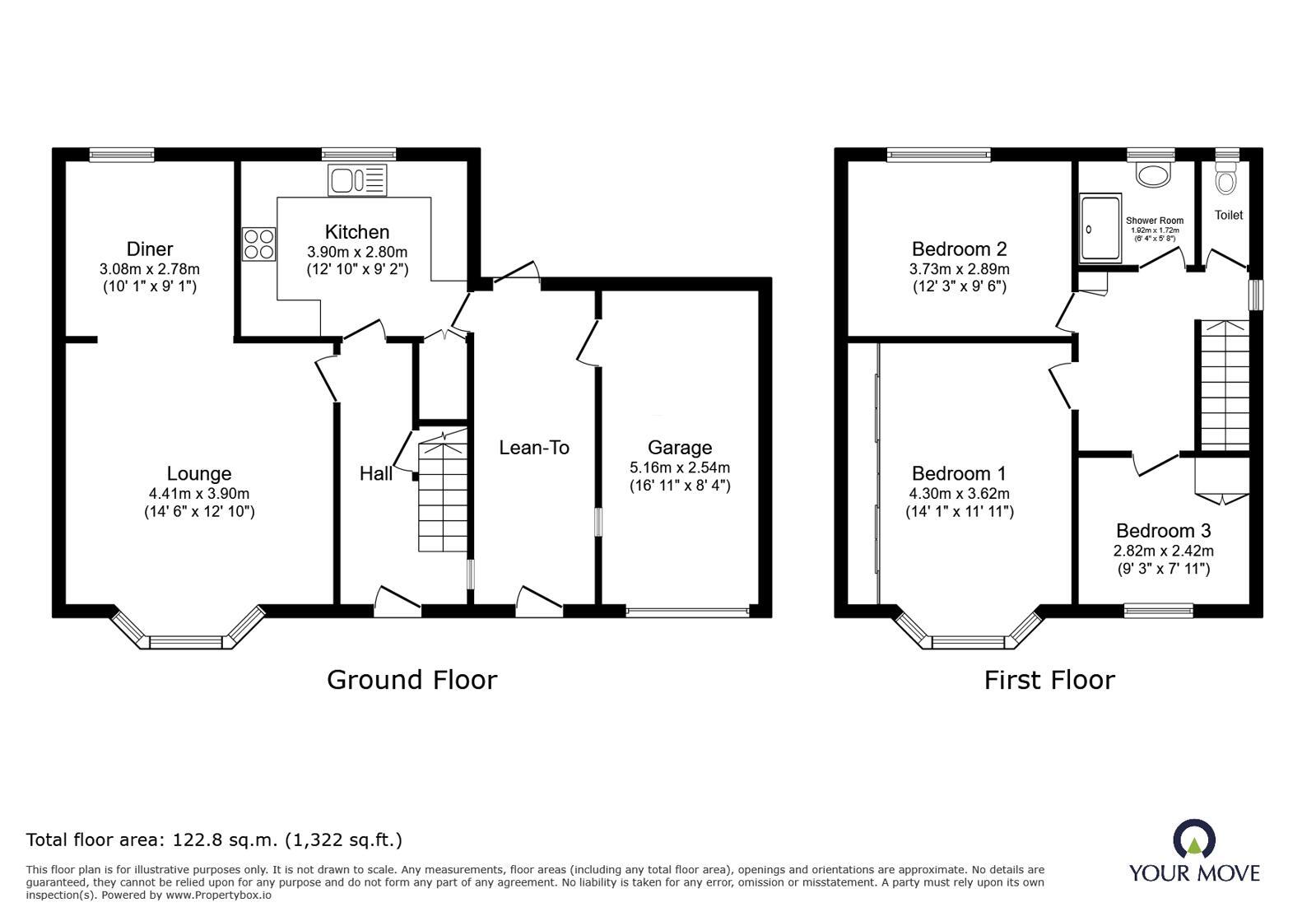 Floorplan of 3 bedroom Detached House for sale, Richards Avenue, Lincoln, Lincolnshire, LN6