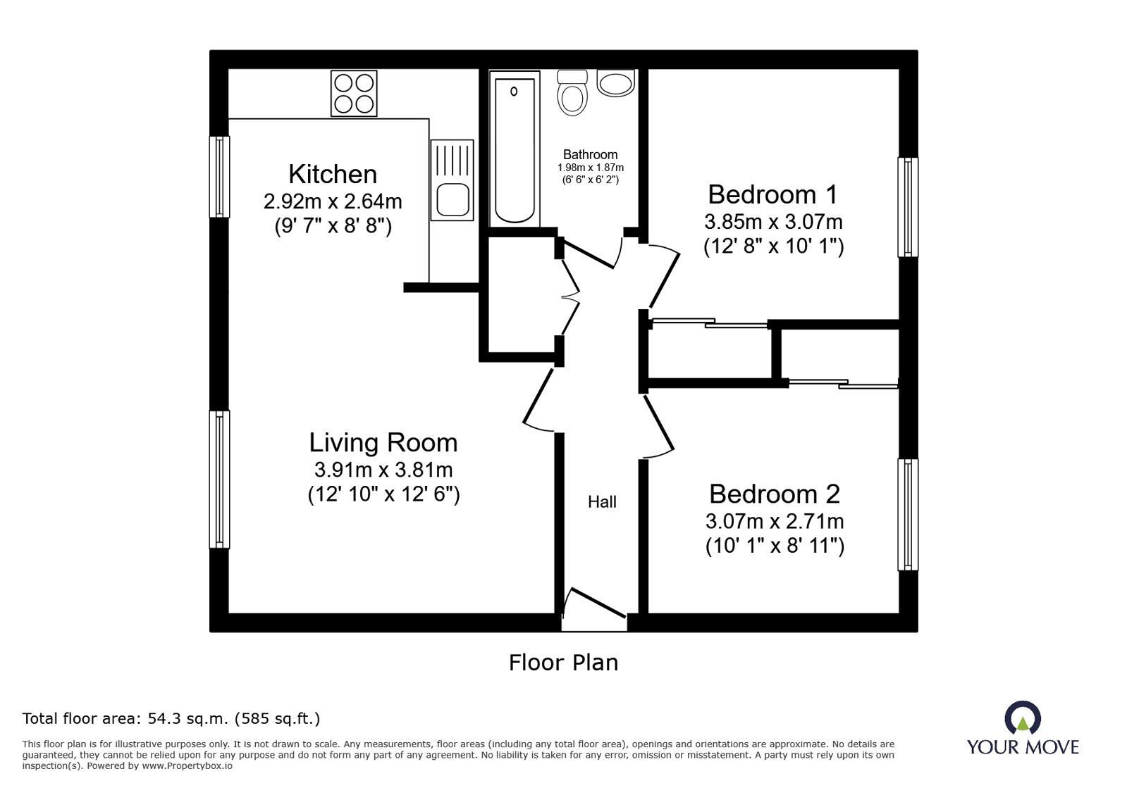 Floorplan of 2 bedroom Flat for sale, Beech Street, Lincoln, Lincolnshire, LN5