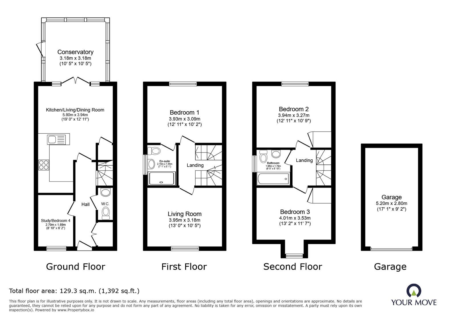 Floorplan of 4 bedroom Semi Detached House for sale, Brutus Court, North Hykeham, Lincolnshire, LN6