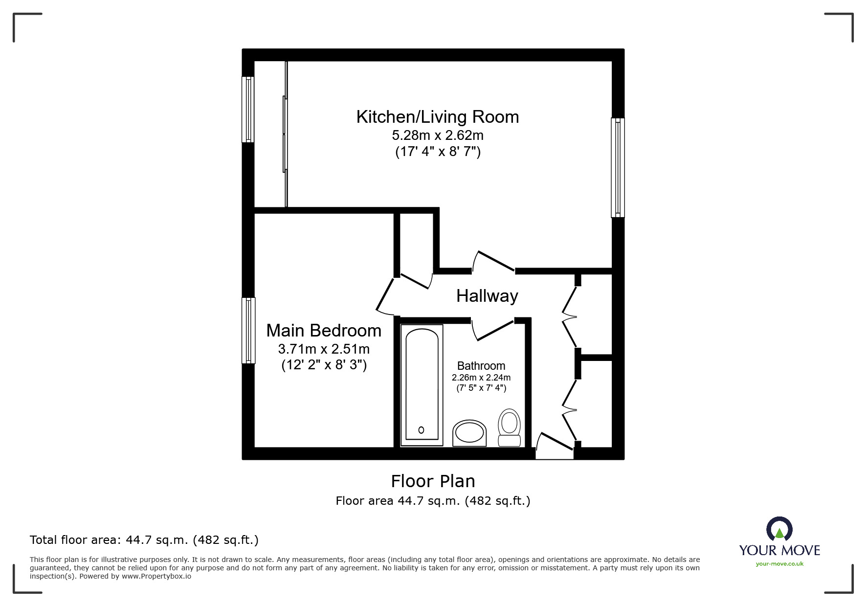Floorplan of 1 bedroom Flat to rent, Cranbrook House Cranbrook Street, Nottingham, NG1