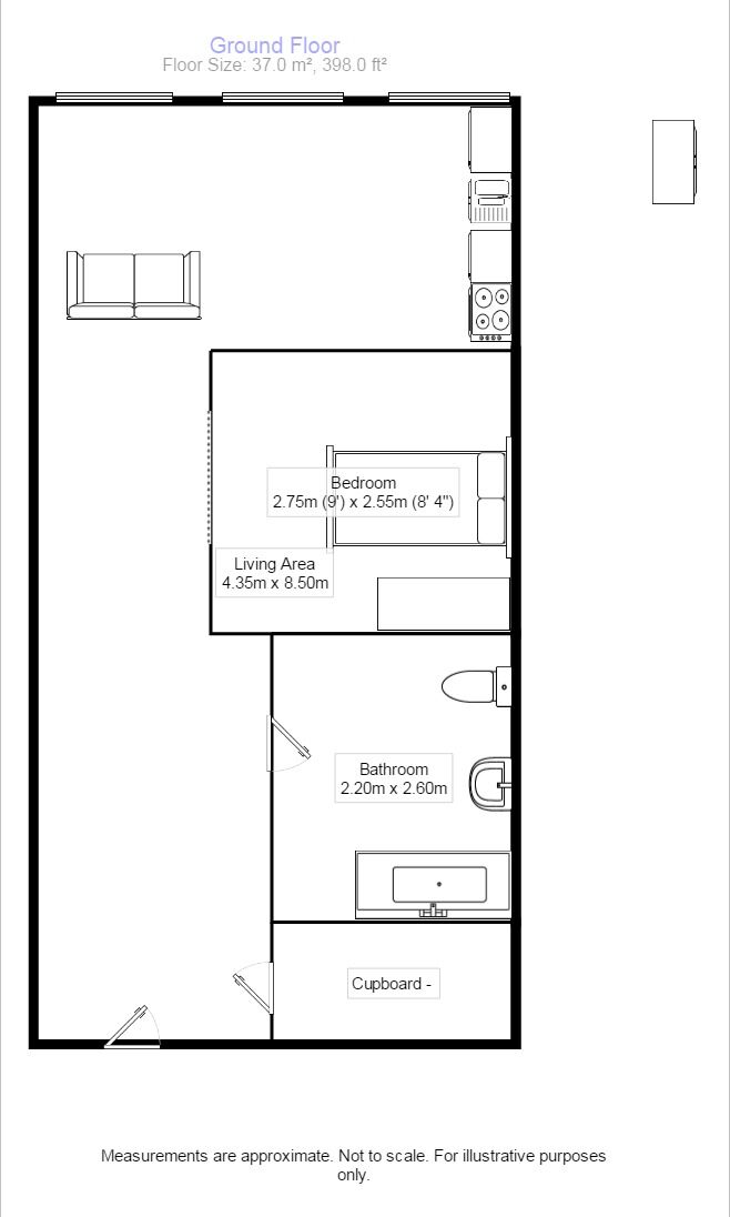 Floorplan of 1 bedroom Flat to rent, Marco Island Huntingdon Street, Nottingham, NG1