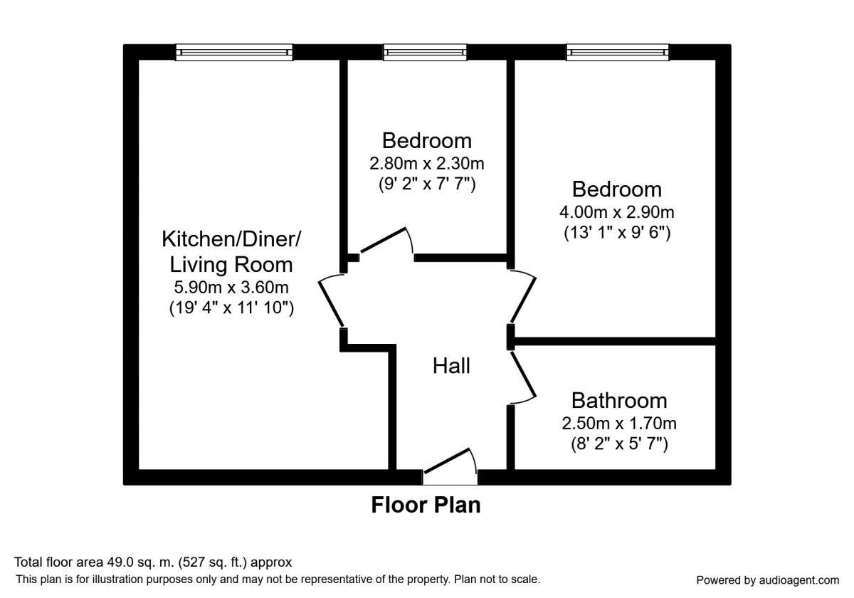 Floorplan of 2 bedroom  Flat to rent, Hartley Road, Nottingham, NG7