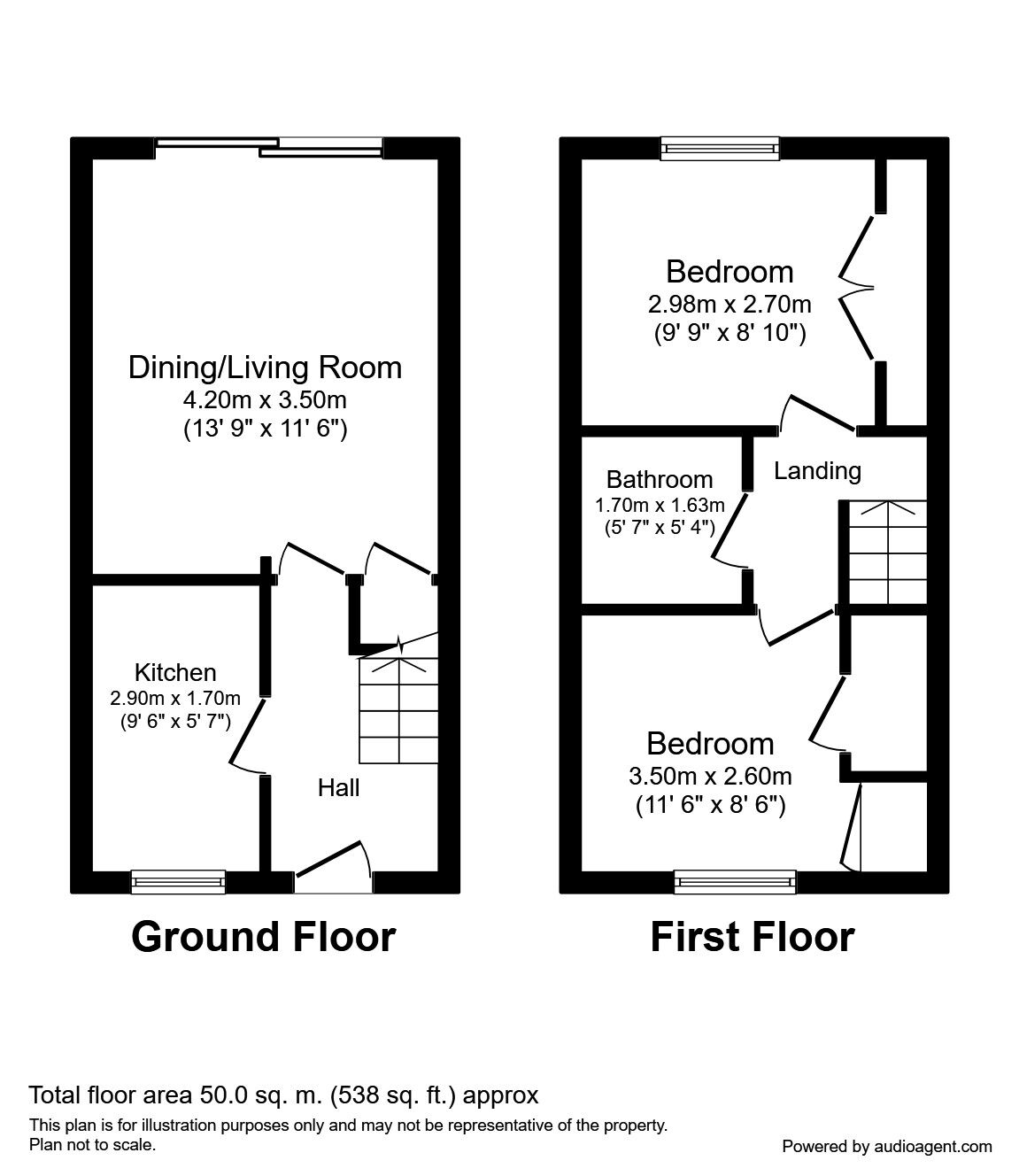 Floorplan of 2 bedroom Semi Detached House to rent, Hotspur Drive, Colwick, Nottingham, NG4