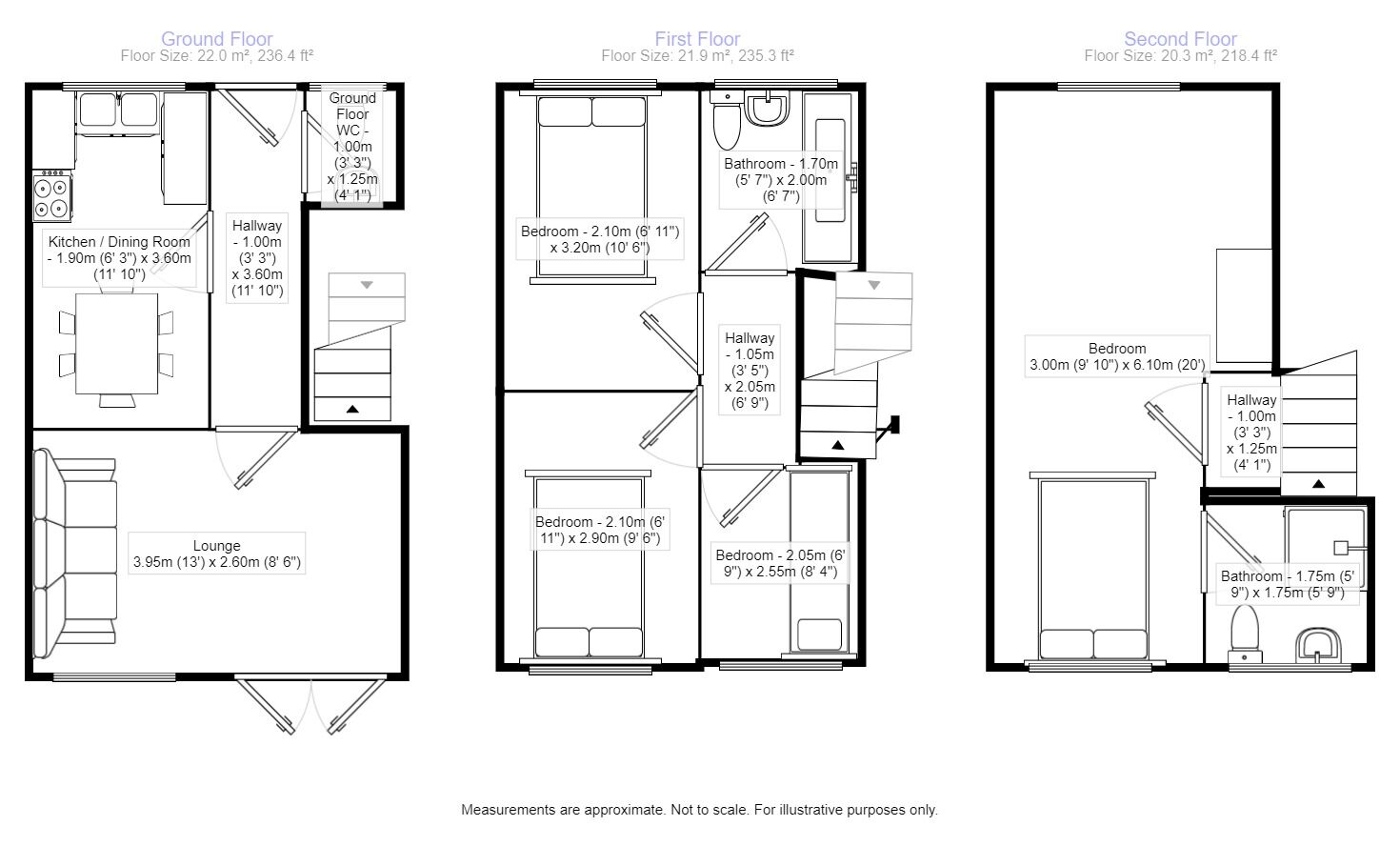 Floorplan of 4 bedroom Semi Detached House to rent, Henton Row, Nottingham, NG7