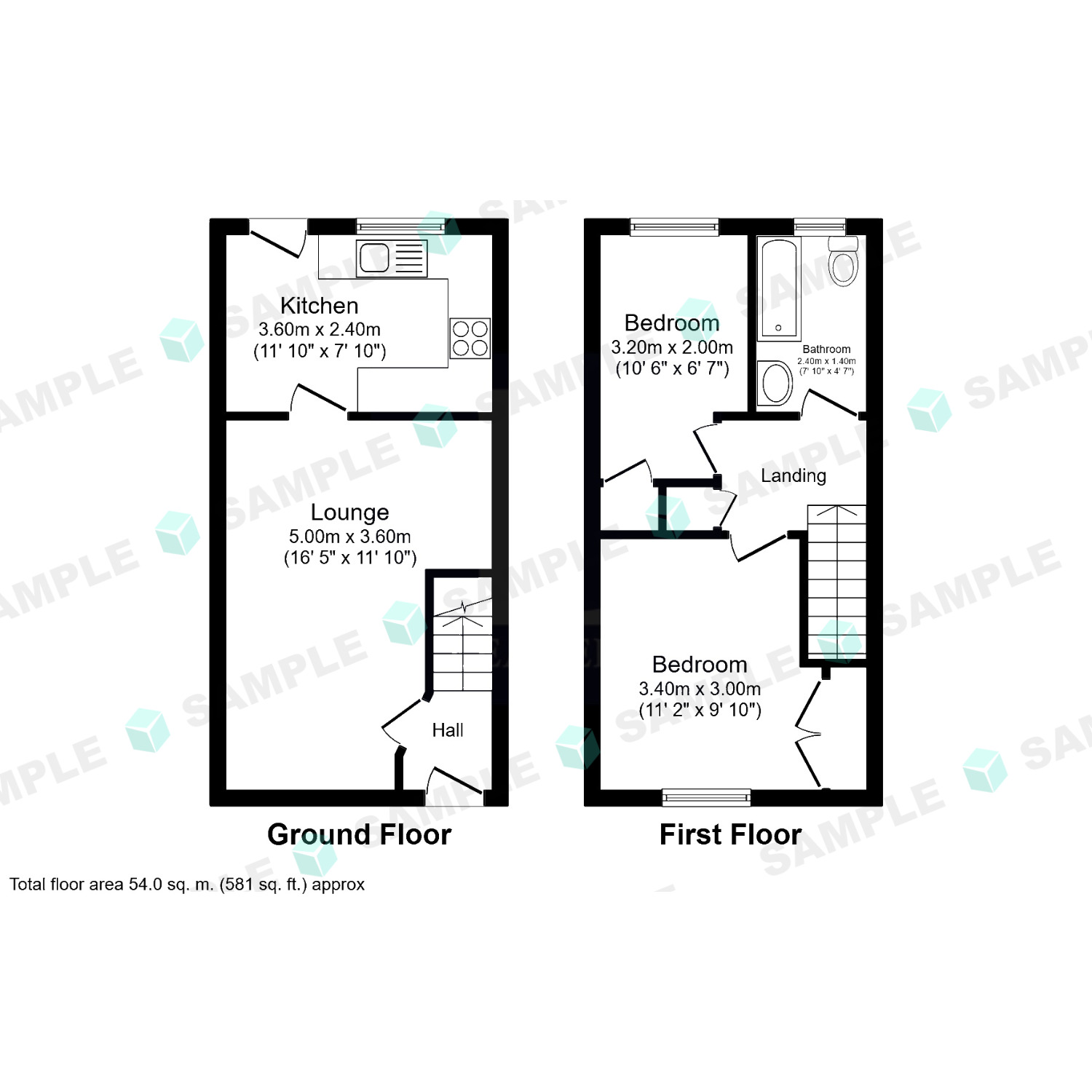 Floorplan of 2 bedroom Semi Detached House to rent, Meadow Brown Road, Nottingham, NG7