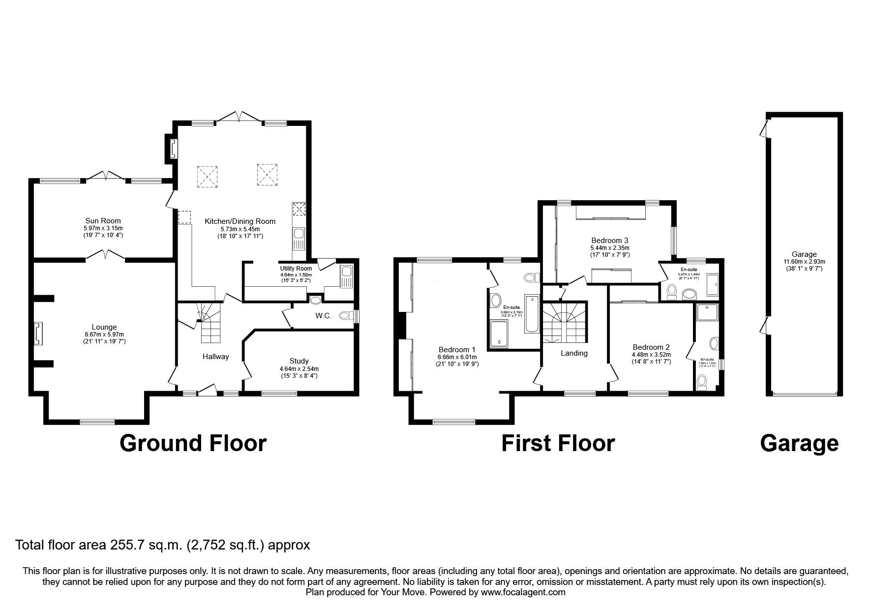 Floorplan of 3 bedroom Detached House for sale, Smithy Lane, Long Whatton, LE12 5BE, LE12