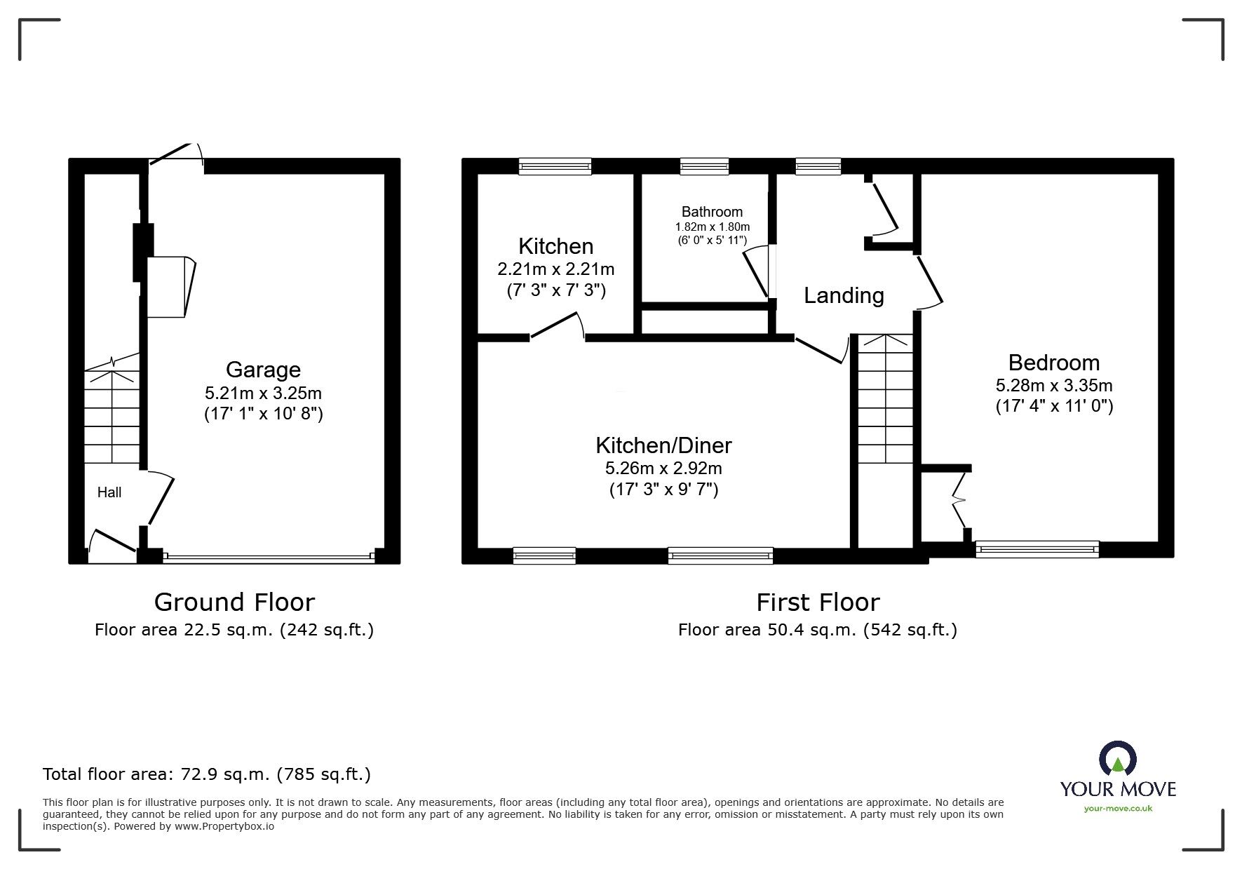 Floorplan of 1 bedroom  Flat for sale, Cannock Way, Long Eaton, Derbyshire, NG10