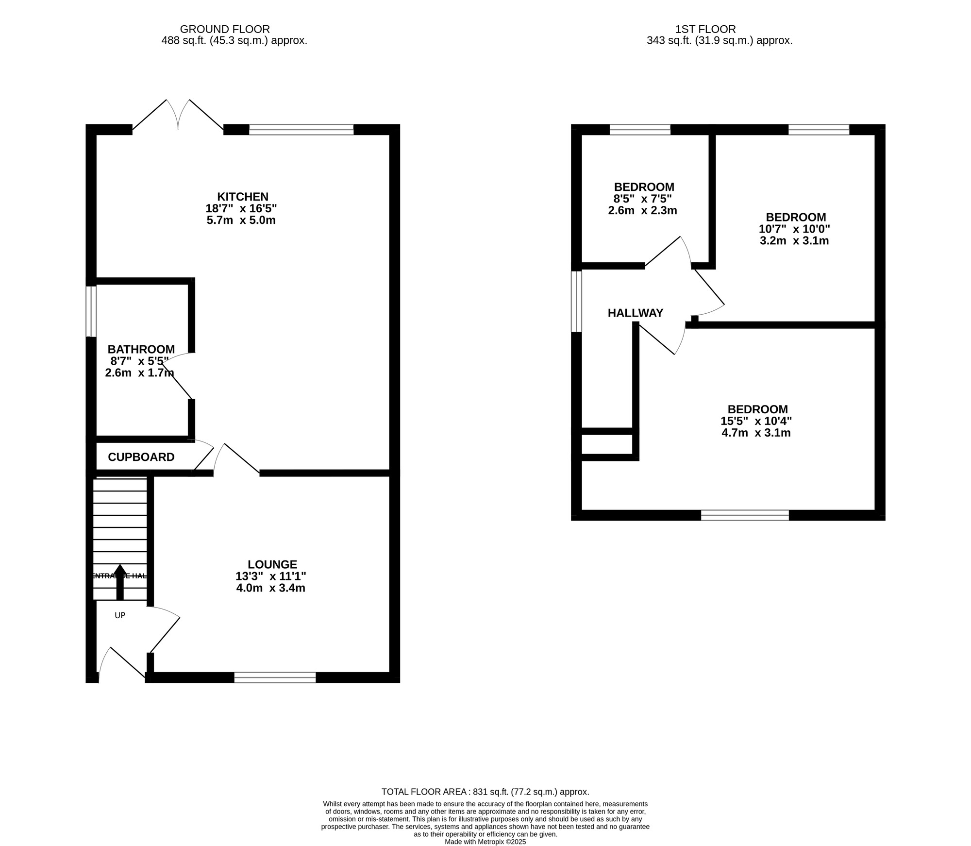 Floorplan of 3 bedroom End Terrace House for sale, Kitts Green Road, Birmingham, West Midlands, B33