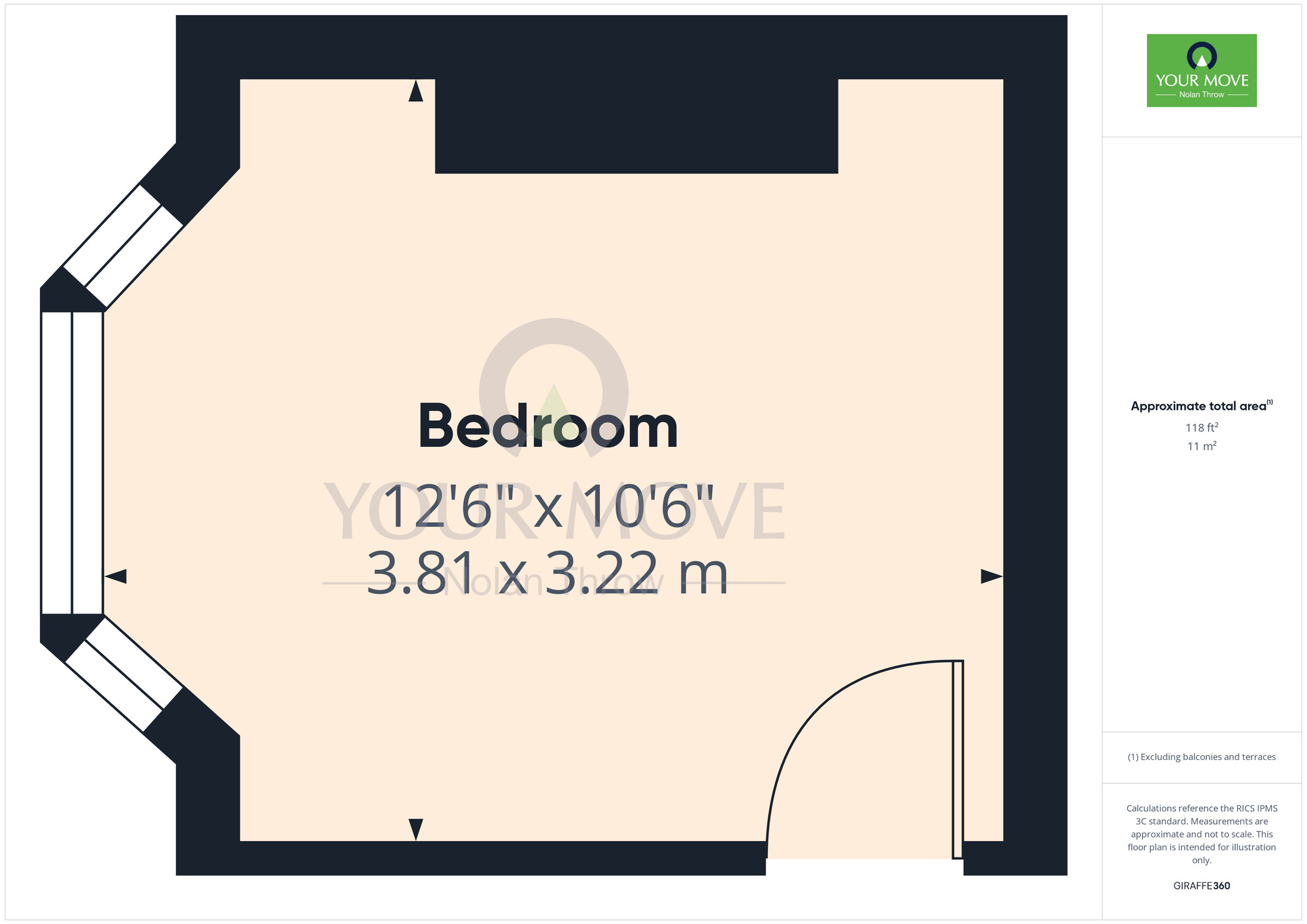 Floorplan of 1 bedroom  House to rent, Manfield Road, Abington, Northampton, NN1