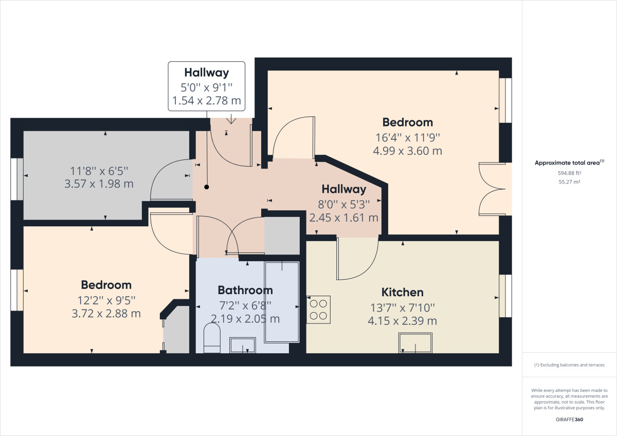 Floorplan of 2 bedroom  Flat to rent, Lion Court, Southbridge, Northampton, NN4