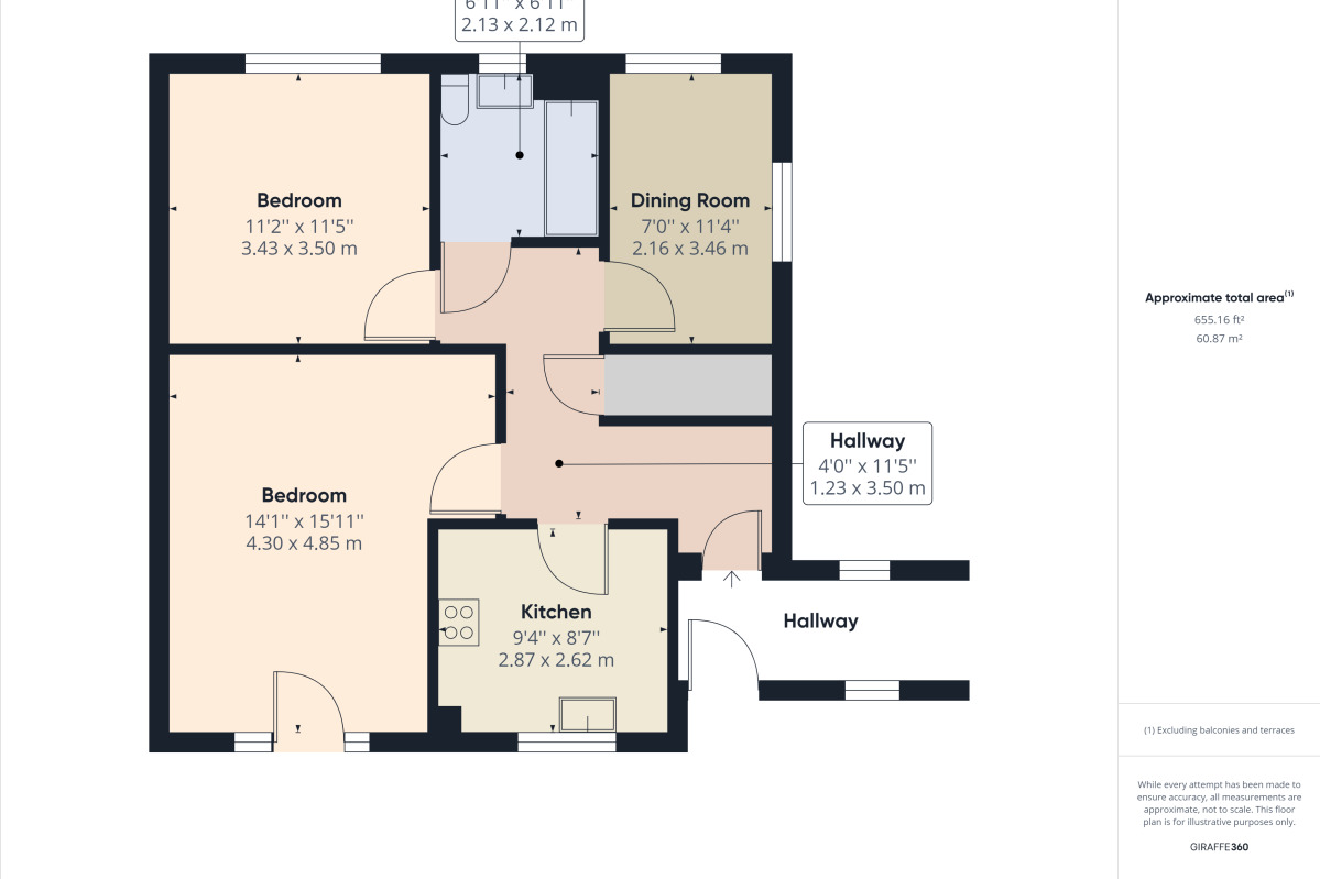 Floorplan of 2 bedroom  Flat to rent, West Cotton Close, Southbridge, Northampton, NN4