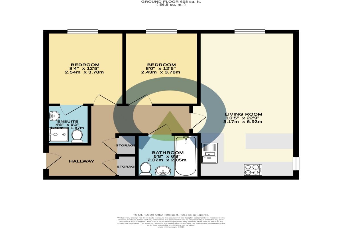 Floorplan of 2 bedroom  Flat to rent, Henry Bird Way, Northampton, NN4