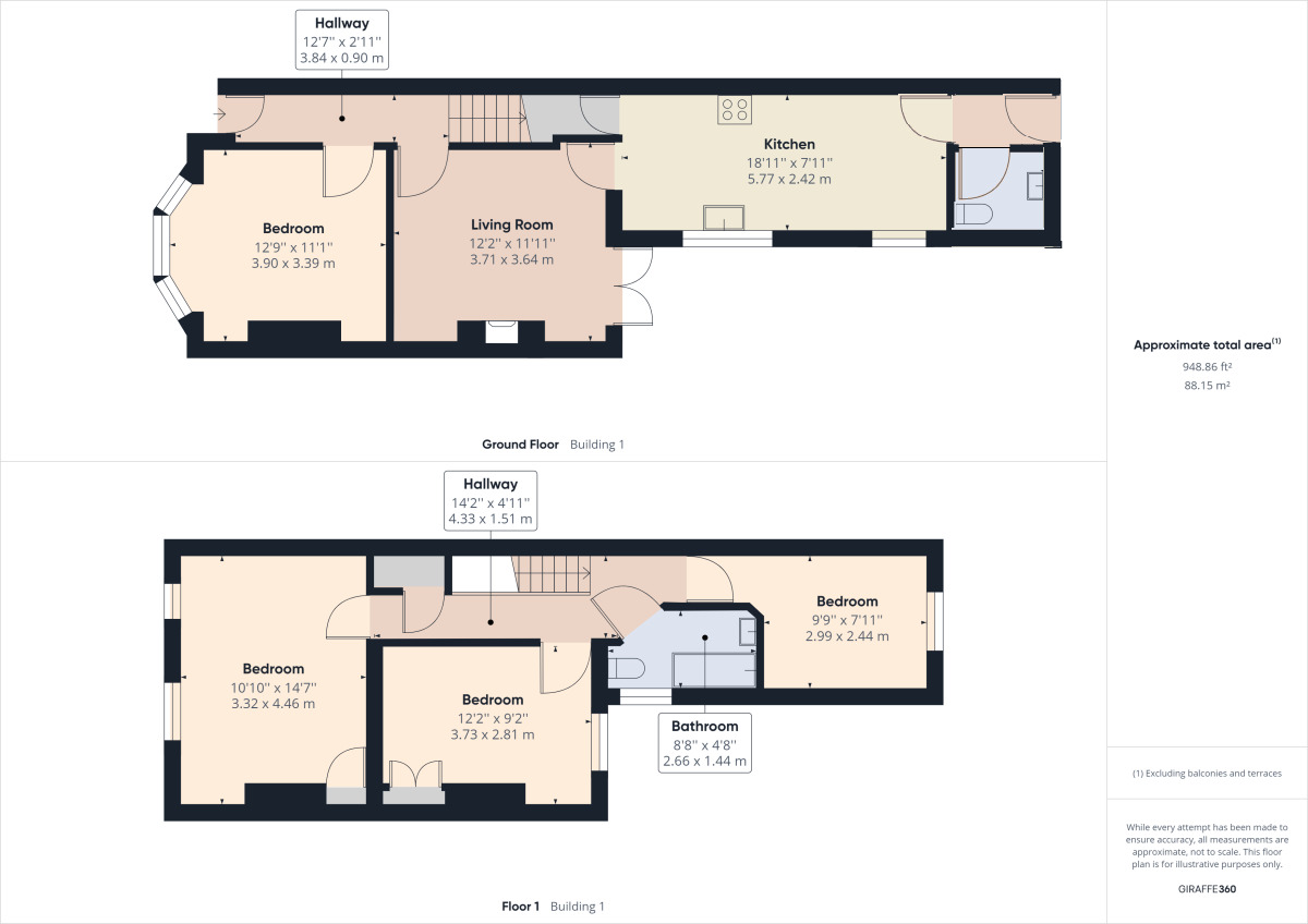 Floorplan of 4 bedroom House to rent, Derby Road, Northampton, NN1