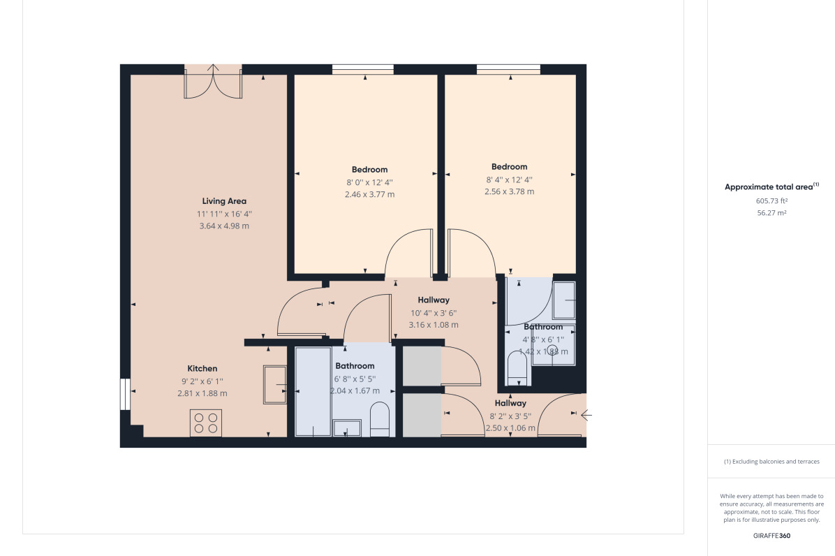 Floorplan of 2 bedroom  Flat to rent, Henry Bird Way, Northampton, NN4