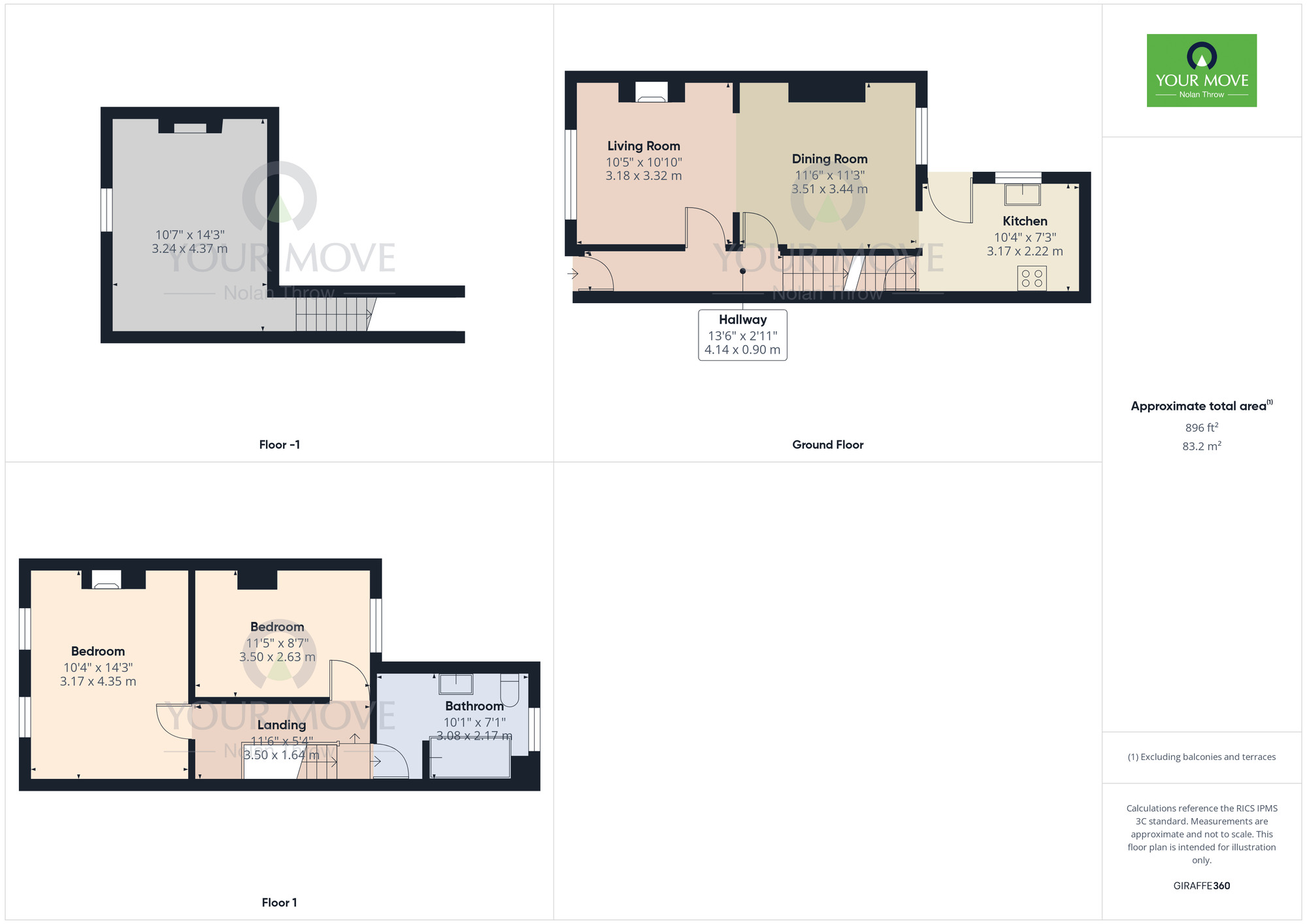 Floorplan of 4 bedroom Mid Terrace House to rent, Essex Street, Northampton, NN2