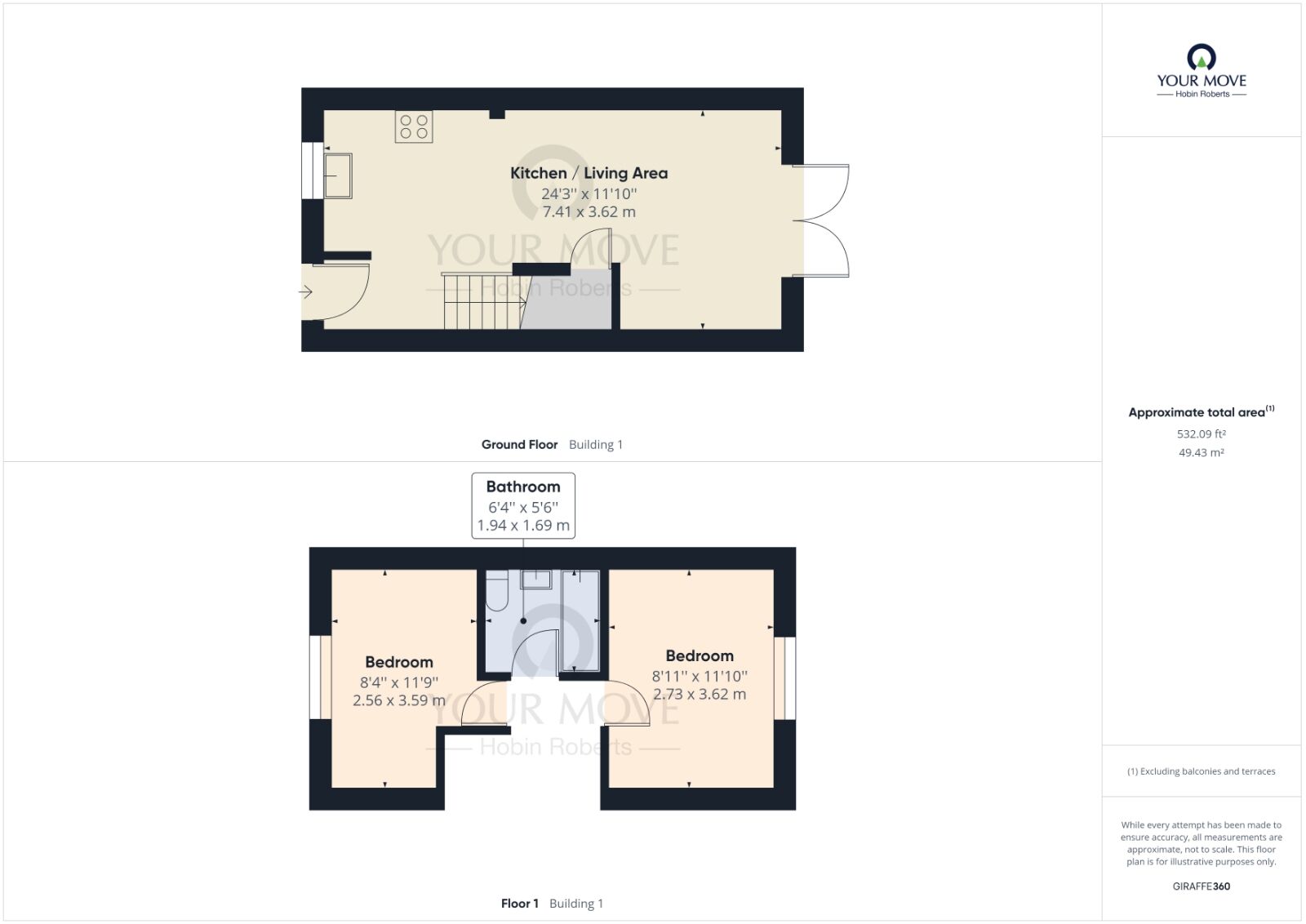 Floorplan of 2 bedroom  House to rent, Southfield Avenue, Northampton, NN4