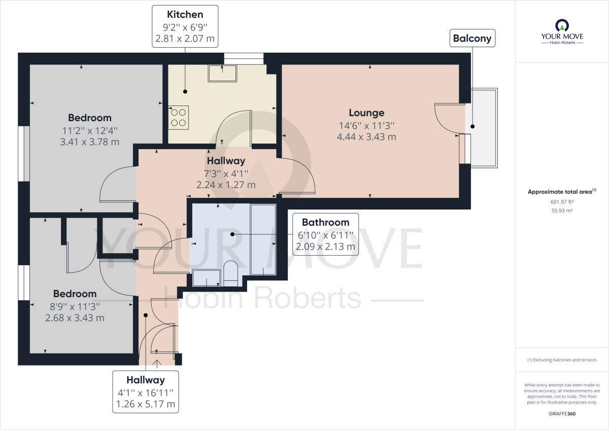 Floorplan of 2 bedroom  Flat to rent, West Cotton Close, Northampton, NN4