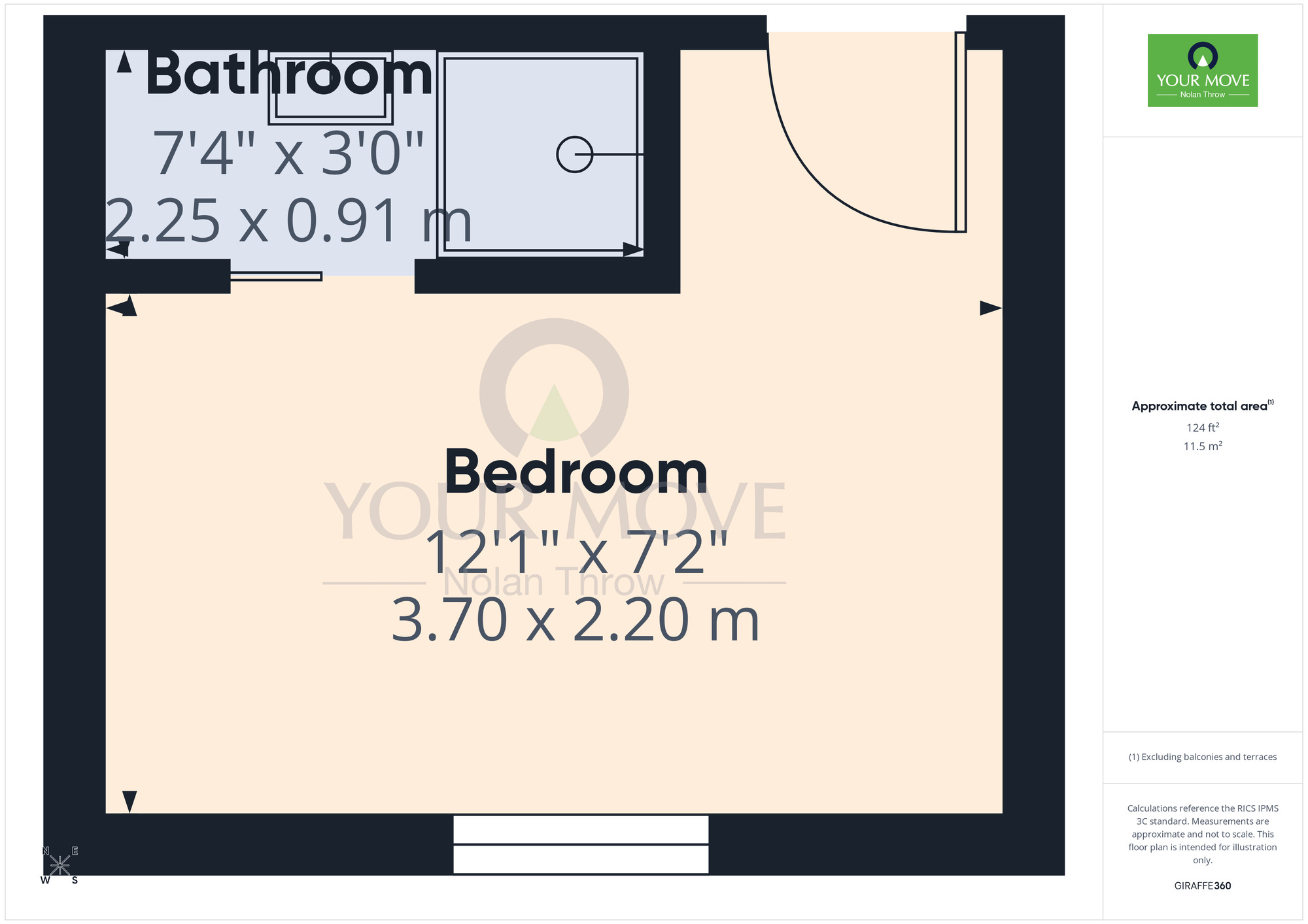 Floorplan of 1 bedroom Room to rent, Moore Street, Northampton, Northamptonshire, NN2