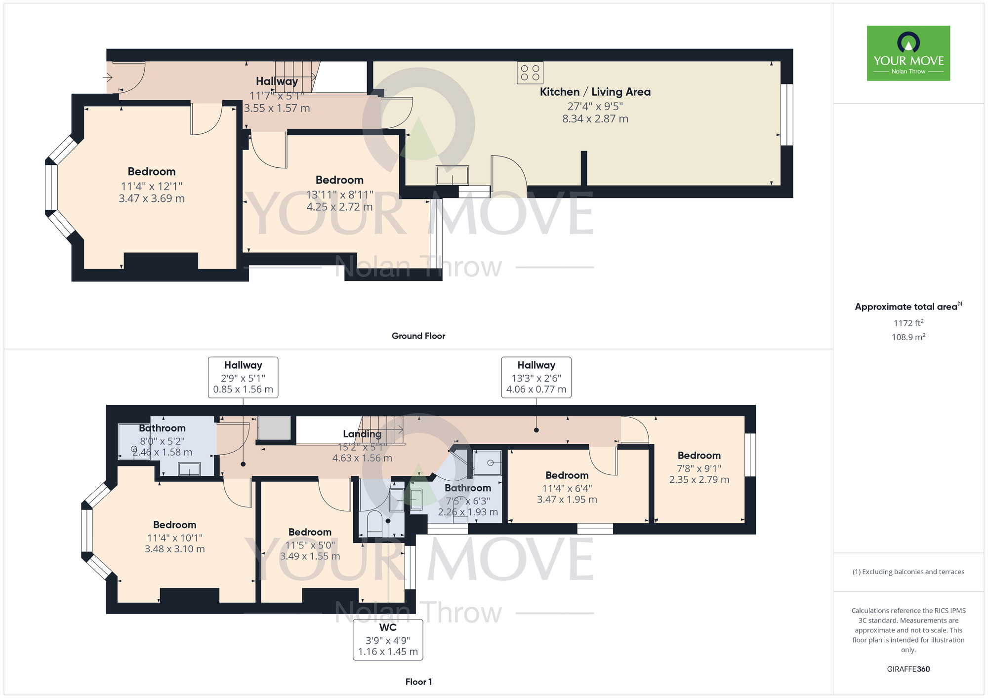 Floorplan of 1 bedroom Property to rent, Cedar Road, Northampton, Northamptonshire, NN1