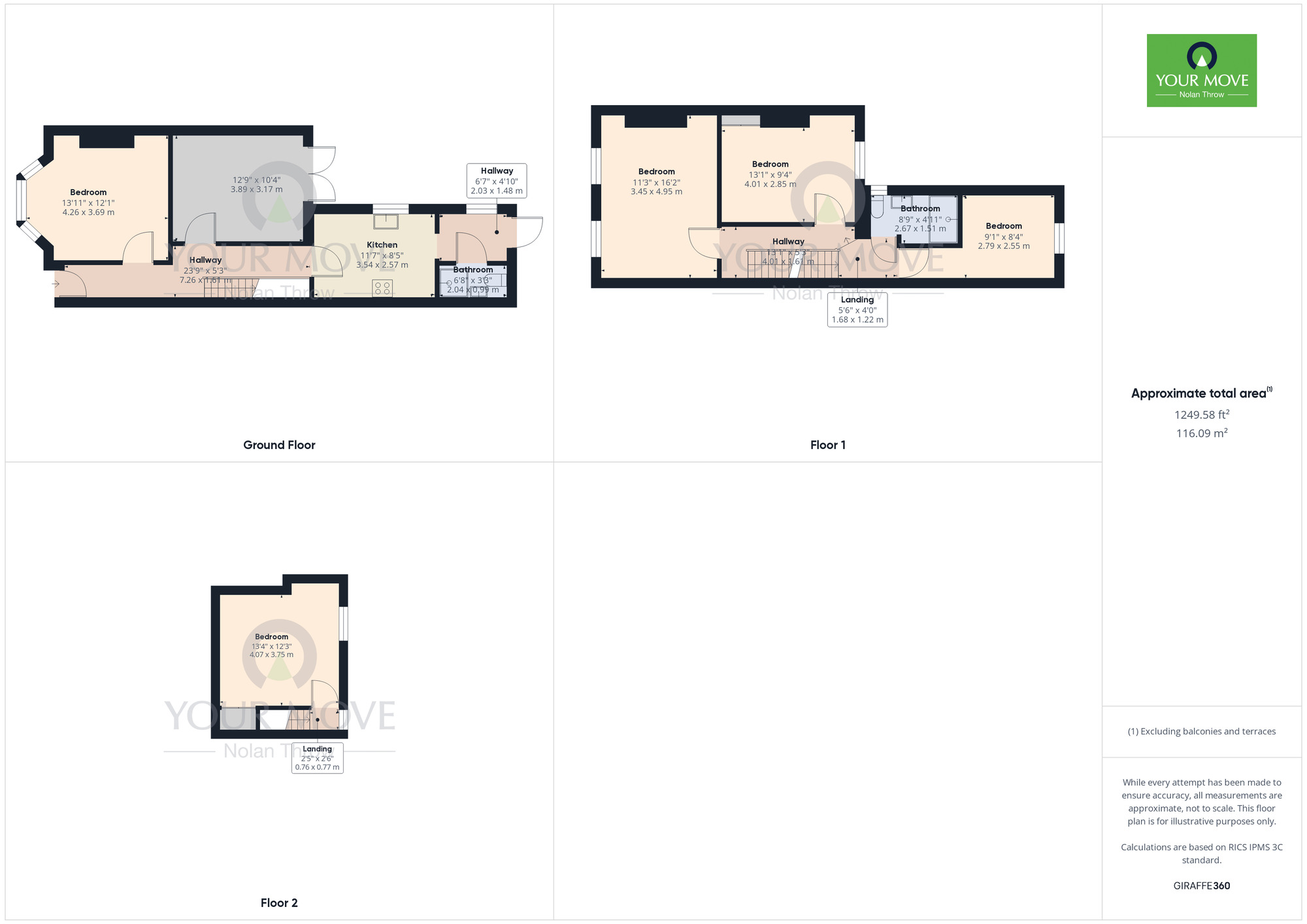 Floorplan of 1 bedroom Property to rent, Clare Street, Northampton, Northamptonshire, NN1