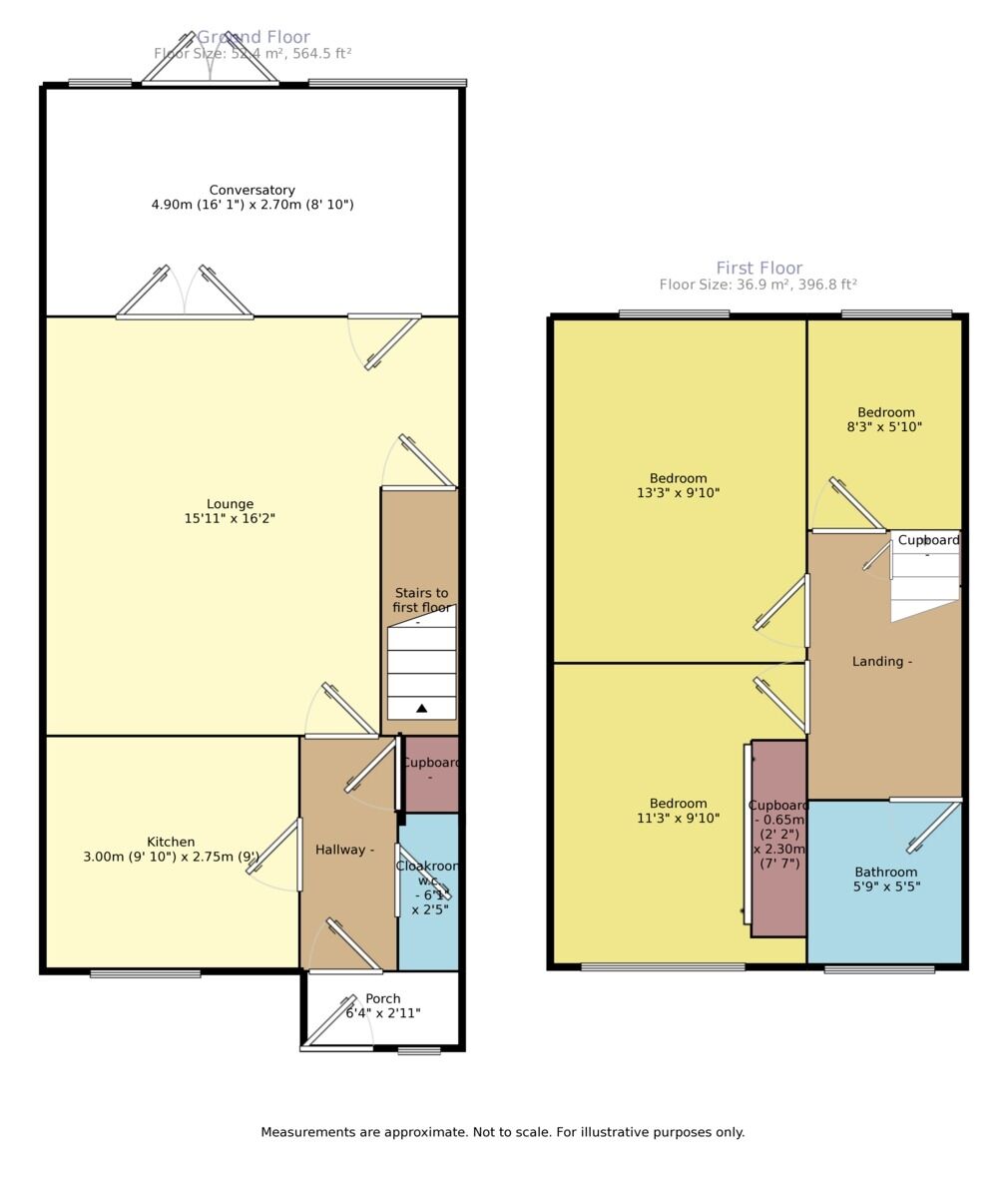 Floorplan of 3 bedroom End Terrace House to rent, Hilton Avenue, Nuneaton, Warwickshire, CV10