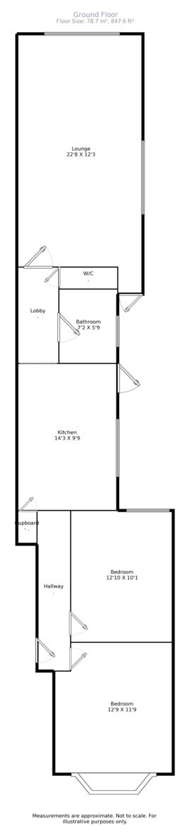 Floorplan of 2 bedroom  Flat to rent, Edward Street, Nuneaton, Warwickshire, CV11