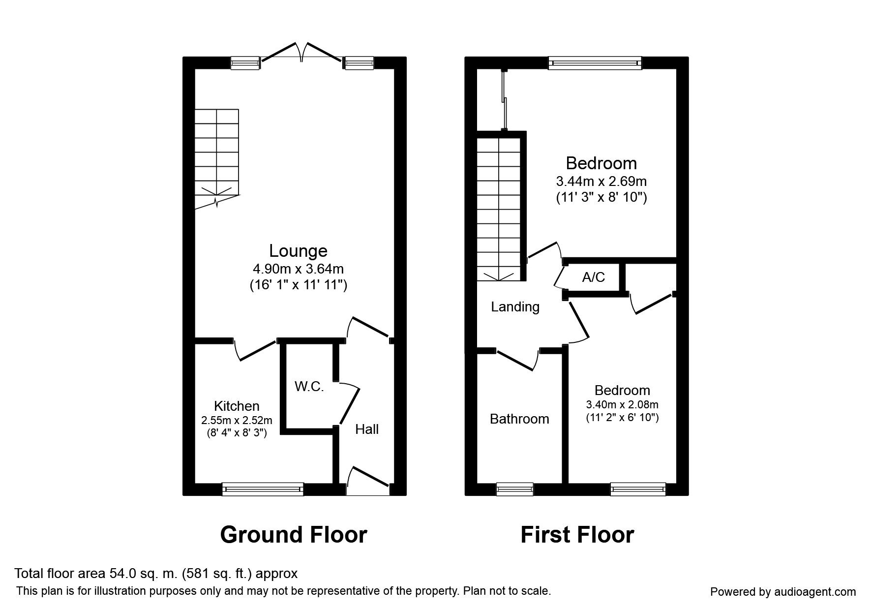 Floorplan of 2 bedroom Semi Detached House to rent, Hedge Way, Nuneaton, Warwickshire, CV10