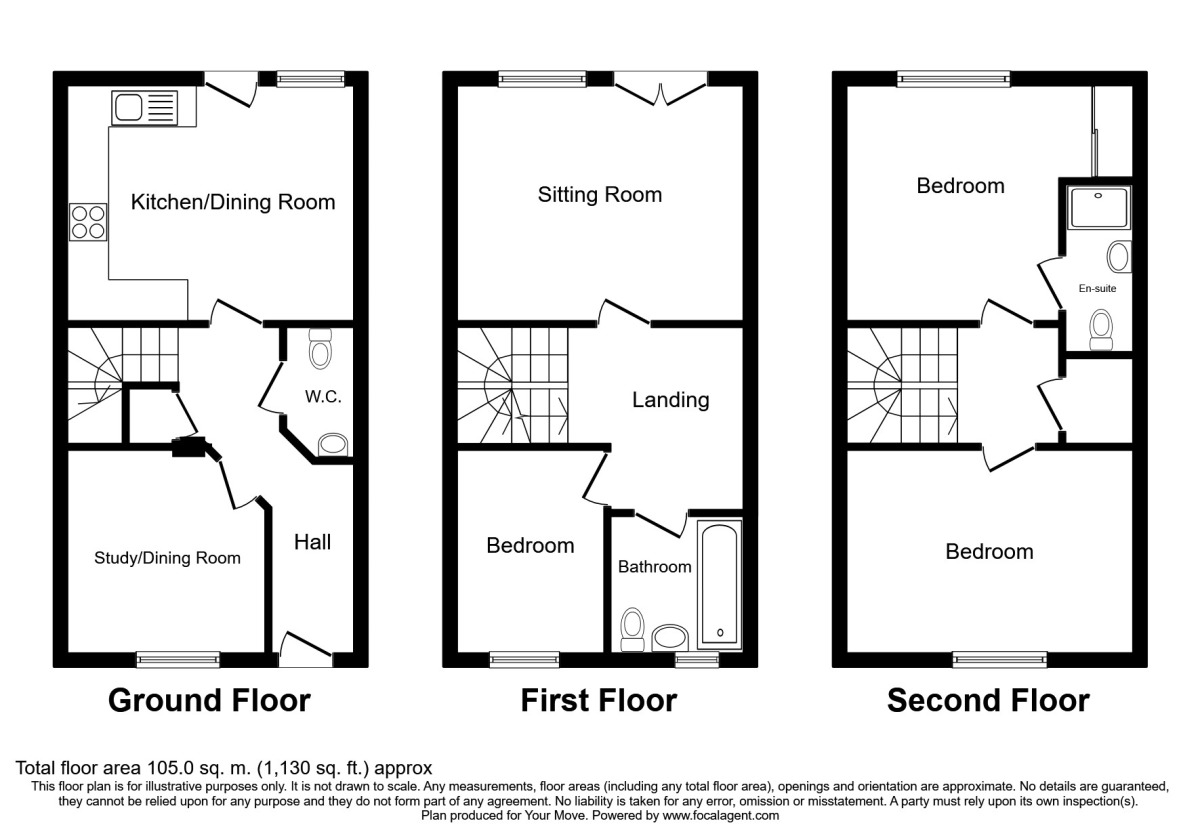 Floorplan of 4 bedroom House to rent, Spruce Road, Nuneaton, Warwickshire, CV10