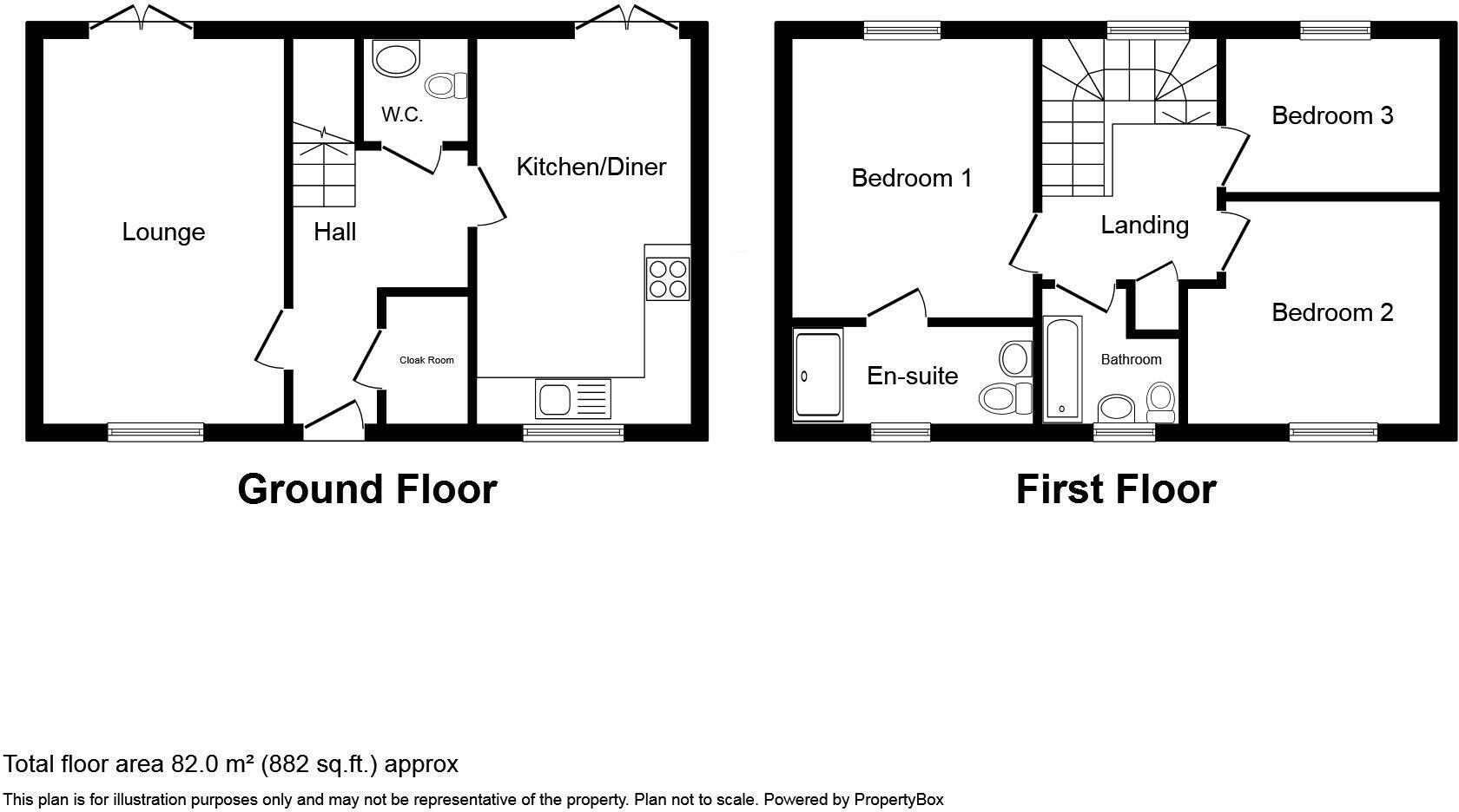 Floorplan of 3 bedroom Mid Terrace House to rent, Queen Elizabeth Road, Nuneaton, CV10