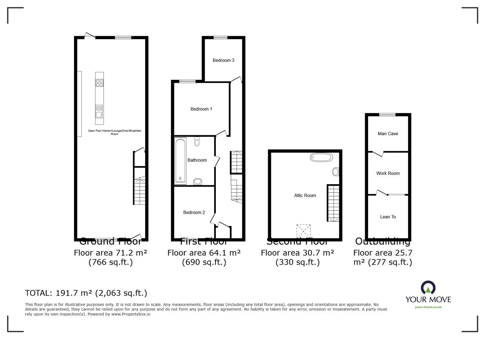 Floorplan of 3 bedroom Mid Terrace House for sale, Westbury Road, Nuneaton, Warwickshire, CV10