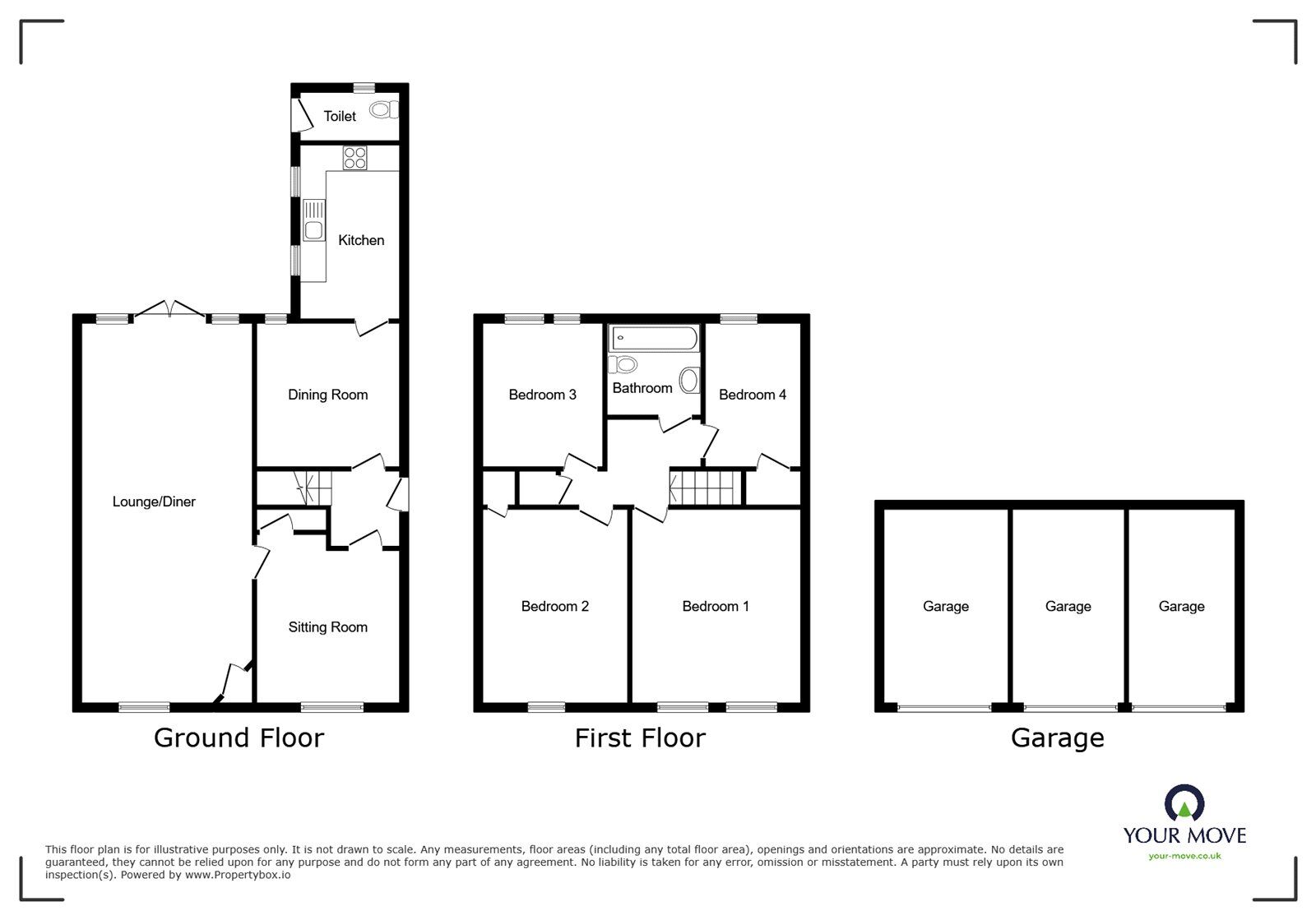 Floorplan of 4 bedroom End Terrace House for sale, Westbury Road, Nuneaton, Warwickshire, CV10