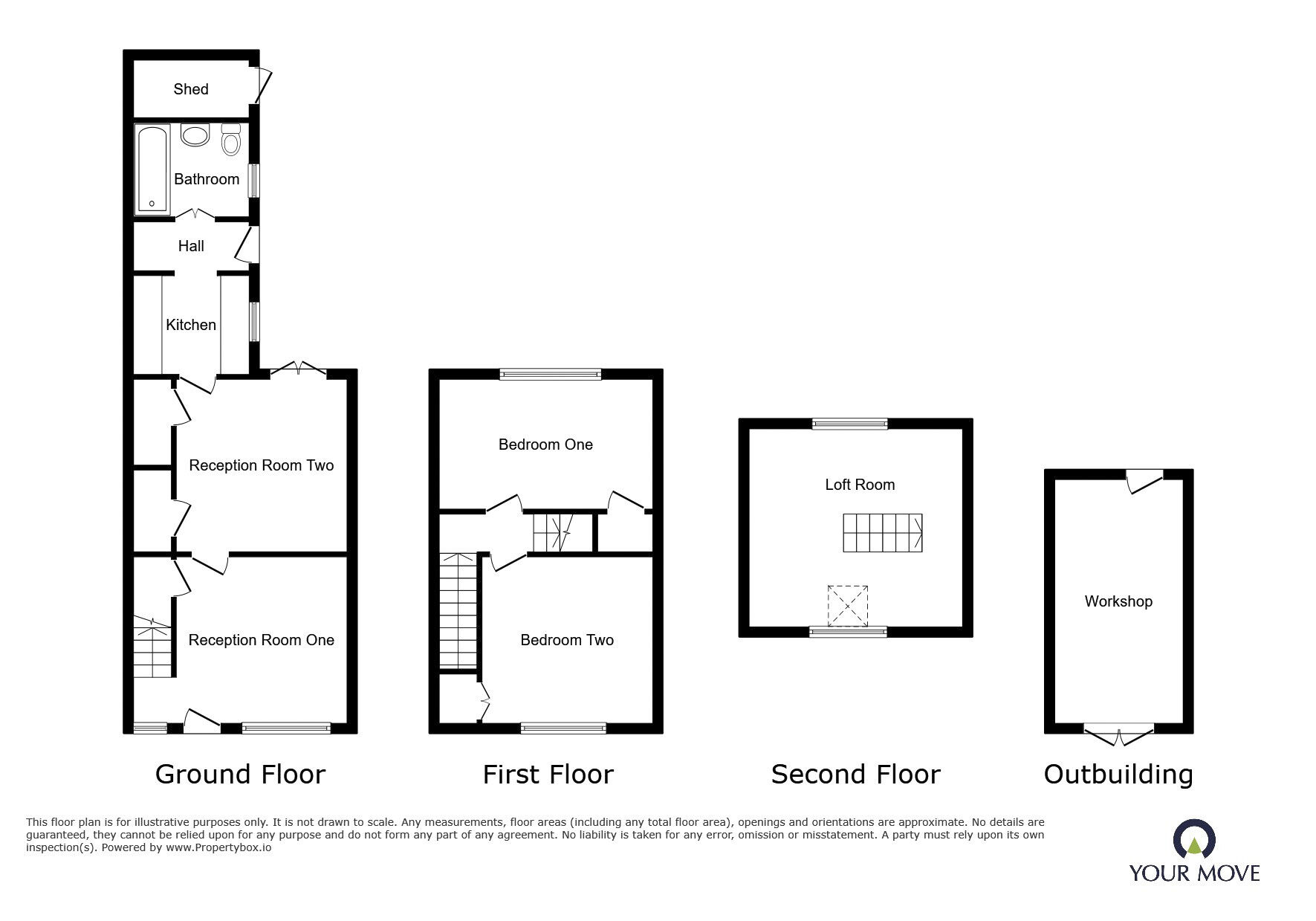Floorplan of 3 bedroom Mid Terrace House for sale, Gun Hill, Arley, Warwickshire, CV7