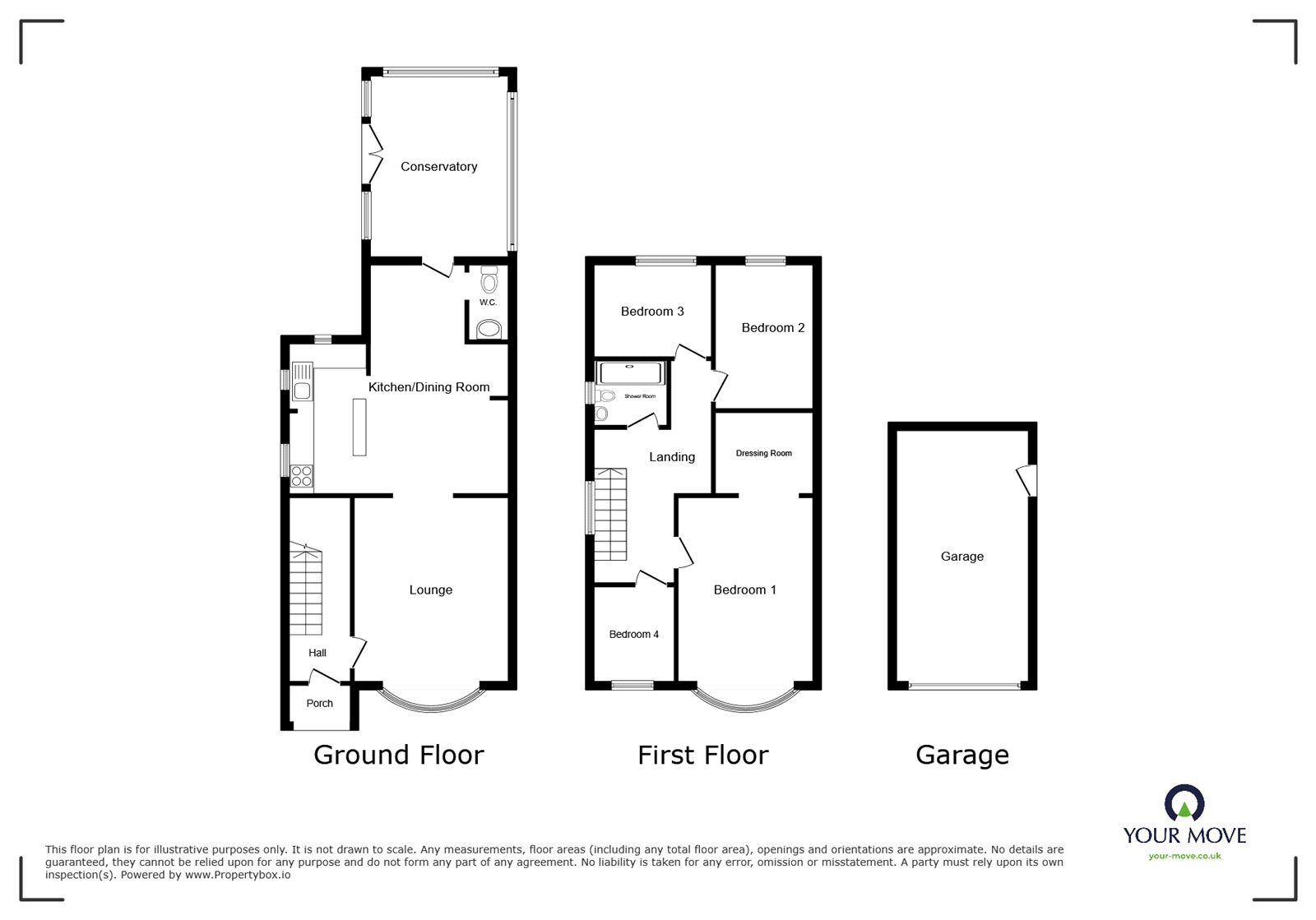 Floorplan of 4 bedroom Semi Detached House for sale, Weddington Road, Nuneaton, Warwickshire, CV10