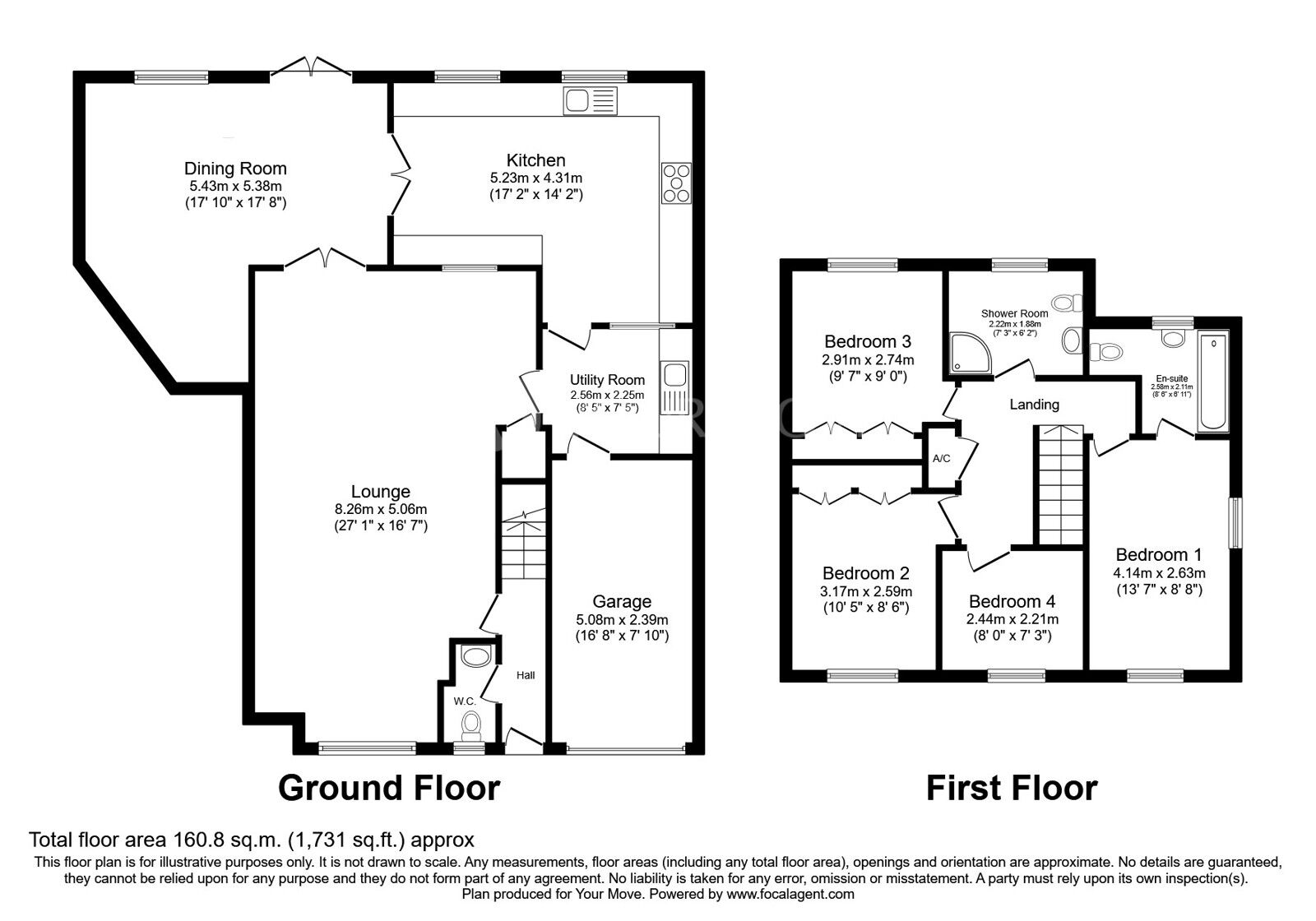 Floorplan of 4 bedroom Detached House for sale, St. Ives Way, Nuneaton, Warwickshire, CV11