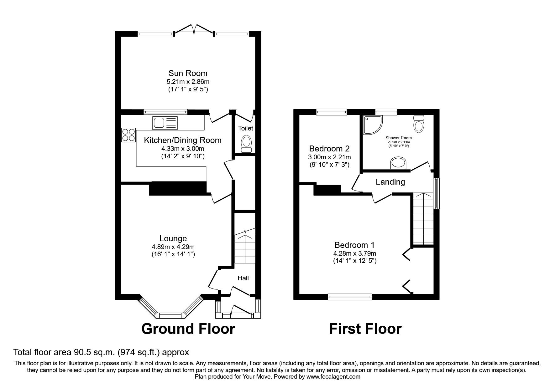 Floorplan of 2 bedroom Semi Detached House for sale, Ansley Road, Nuneaton, Warwickshire, CV10