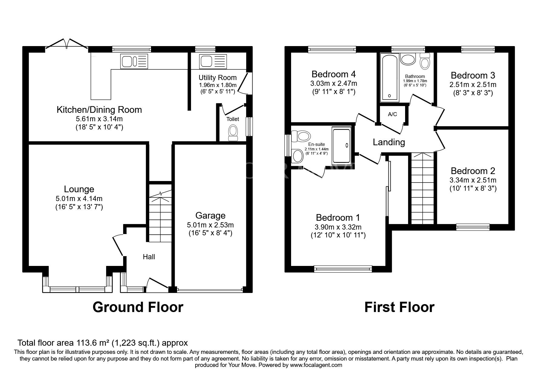Floorplan of 4 bedroom Detached House for sale, Ingleton Close, Nuneaton, Warwickshire, CV11