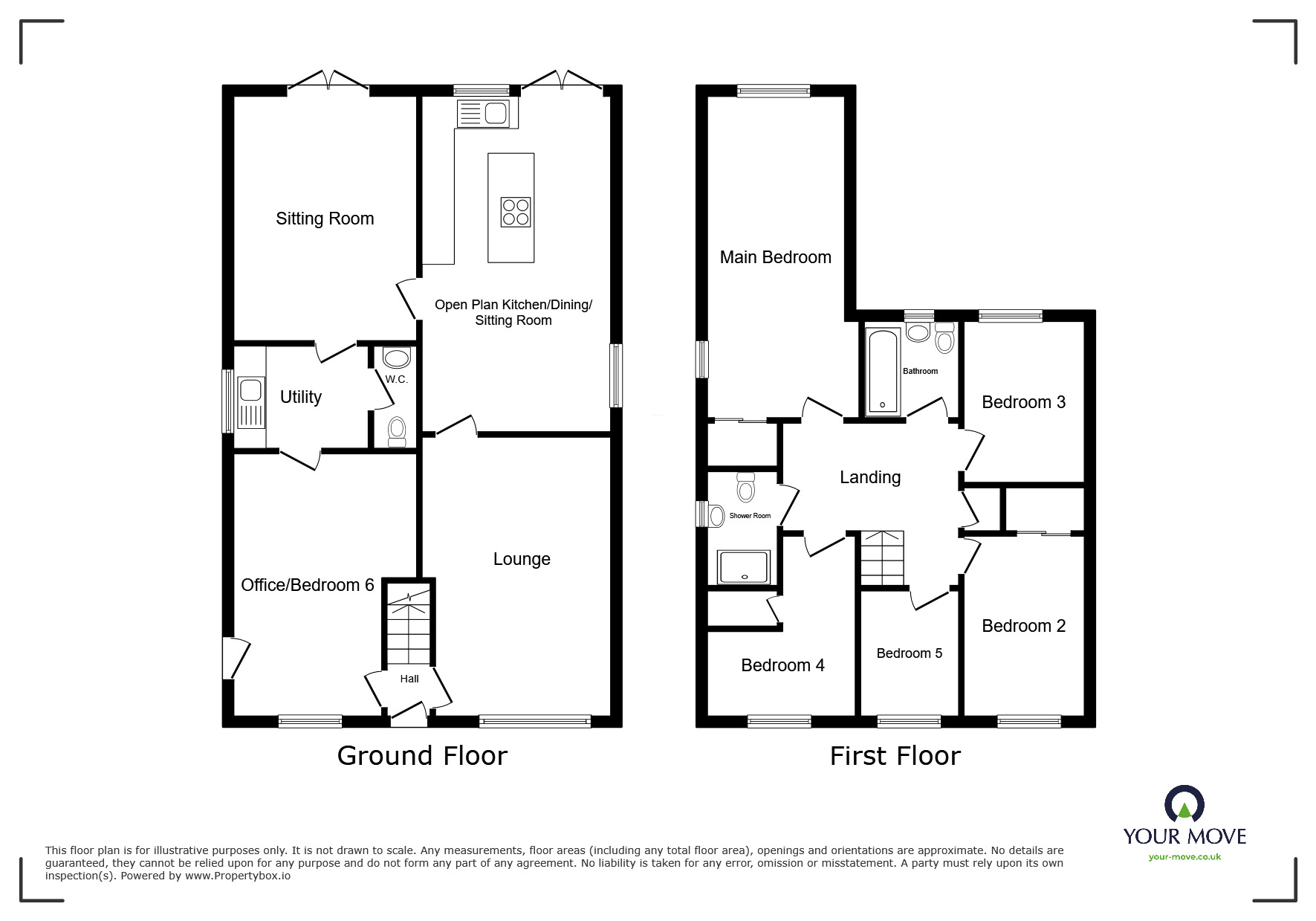 Floorplan of 5 bedroom Detached House for sale, Tiverton Drive, Nuneaton, Warwickshire, CV11