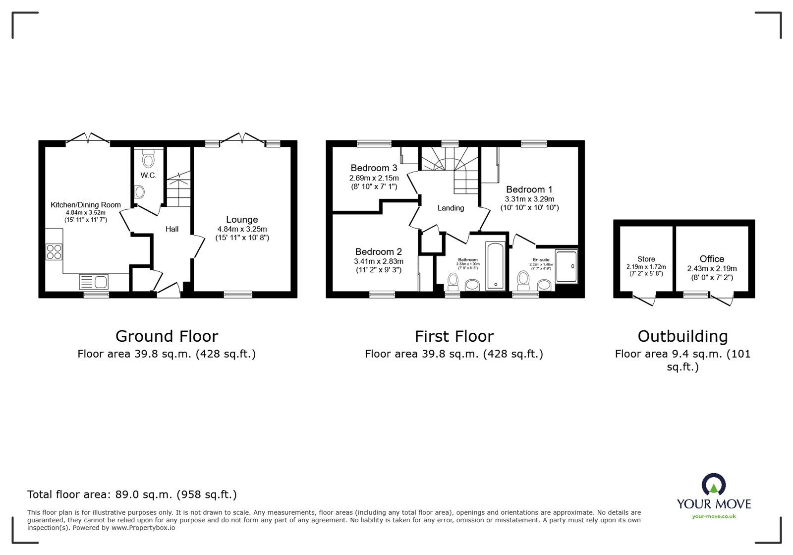 Floorplan of 3 bedroom End Terrace House for sale, Queen Elizabeth Road, Nuneaton, Warwickshire, CV10