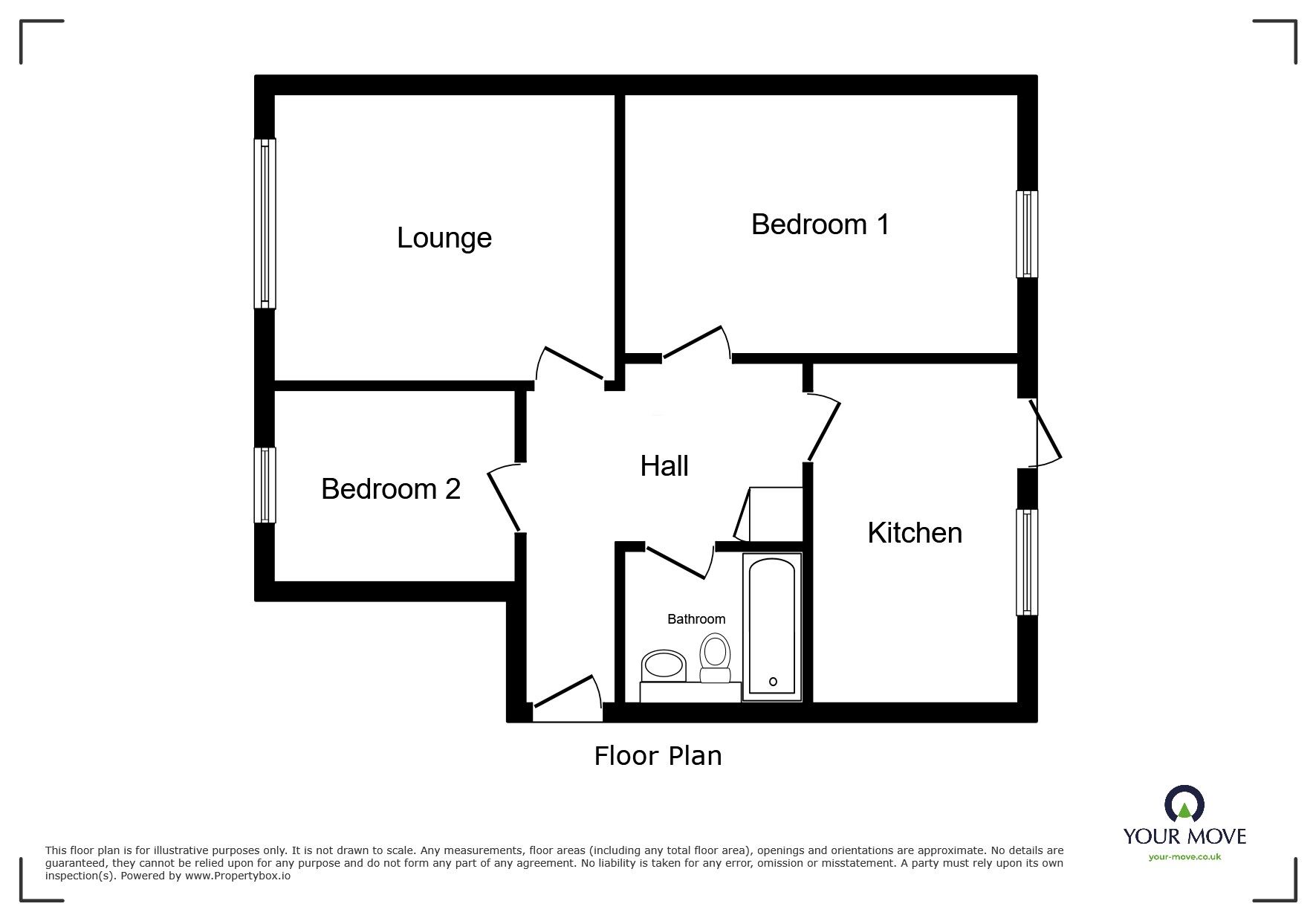 Floorplan of 2 bedroom  Flat to rent, Tudor Road, Nuneaton, Warwickshire, CV10