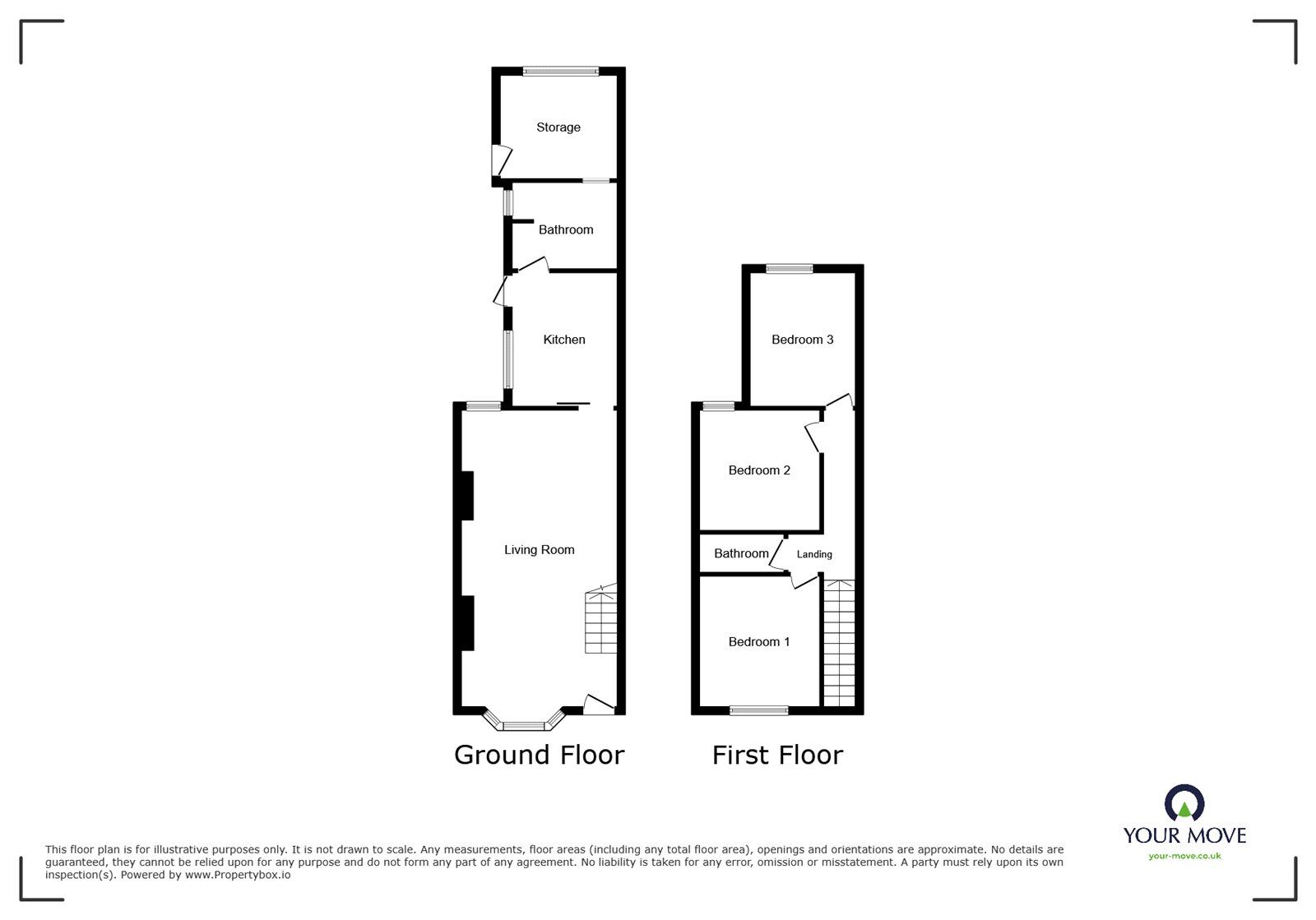 Floorplan of 3 bedroom Mid Terrace House for sale, Countess Road, Nuneaton, Warwickshire, CV11